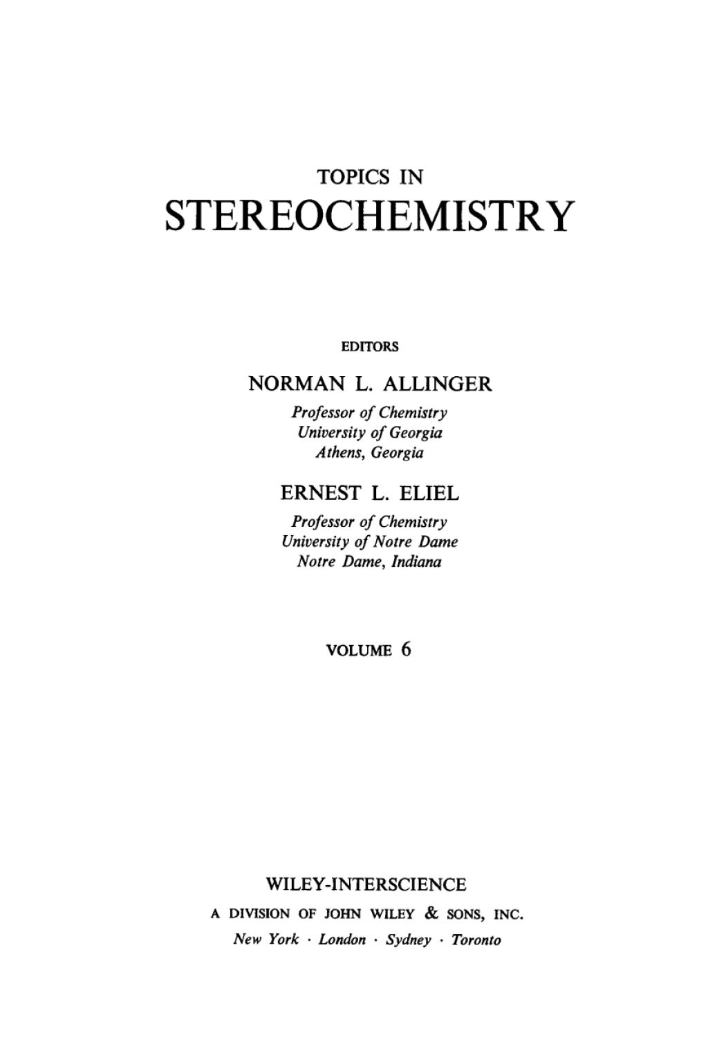 Topics in Stereochemistry 1st Edition - (PDF/EPUB Version)