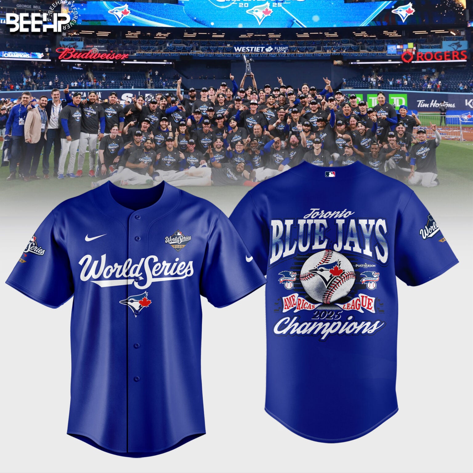 Toronto Blue Jays 2025 American League Champions Combo Baseball Jersey