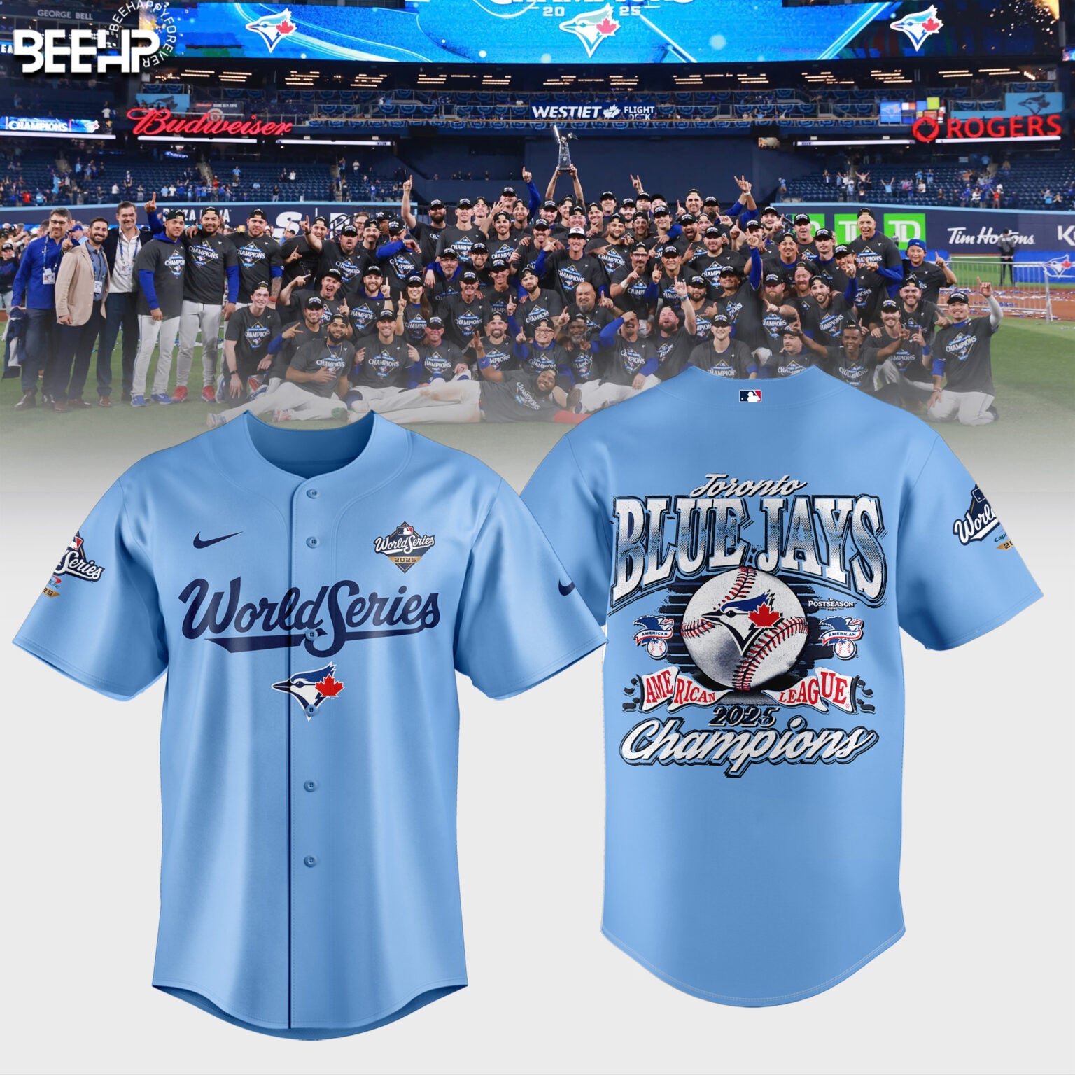 Toronto Blue Jays 2025 American League Champions Combo Baseball Jersey