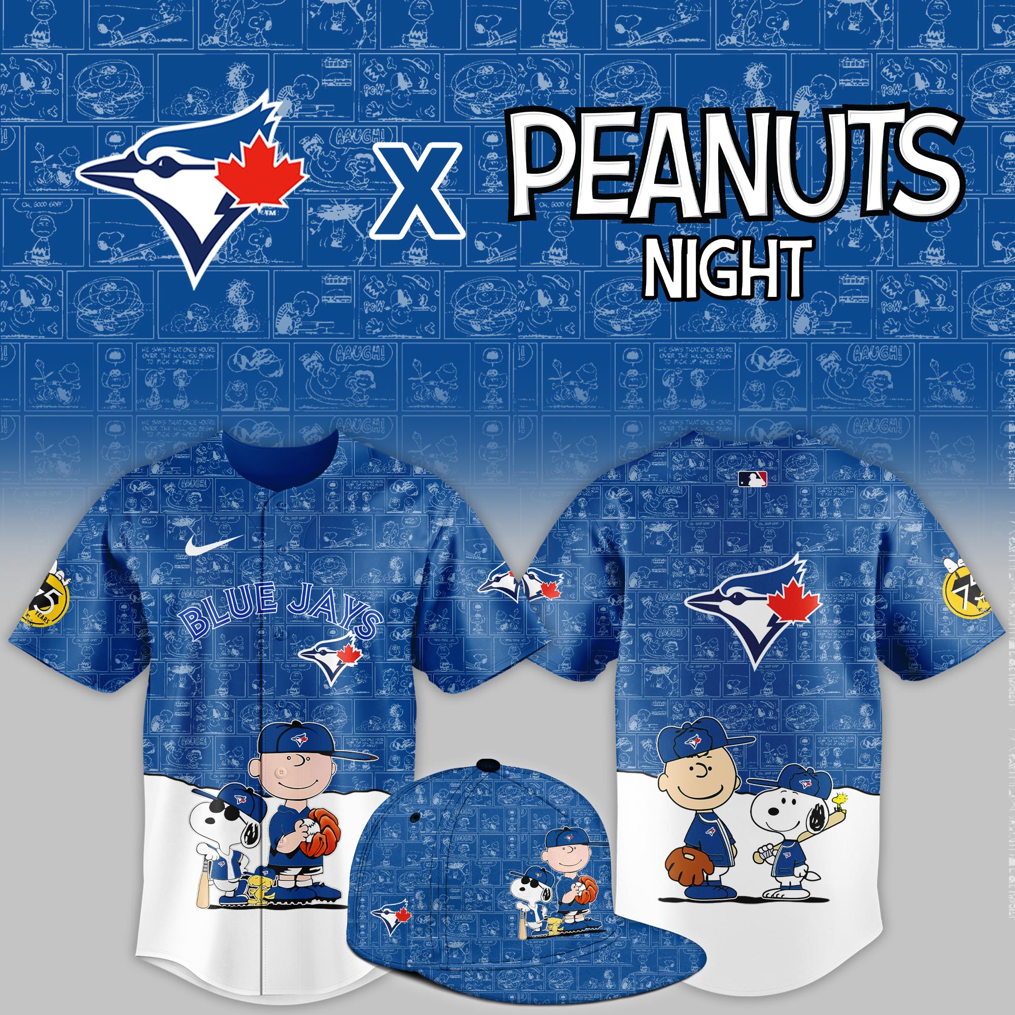 Toronto Blue Jays 2025 Peanuts Night Game Limited Baseball Jersey