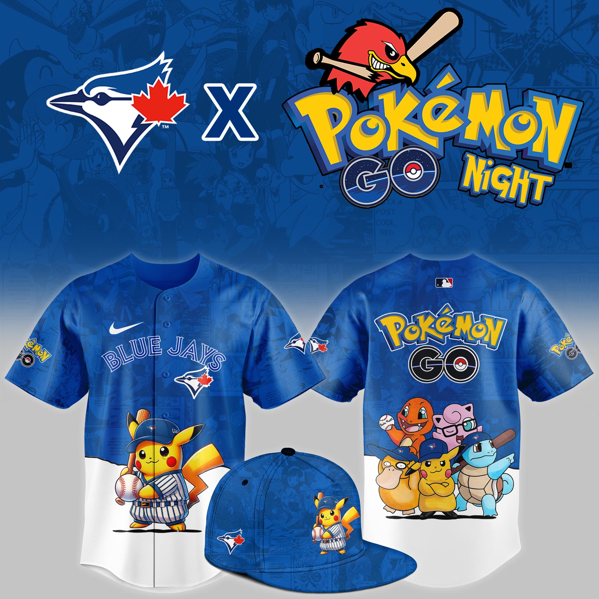 Toronto Blue Jays 2025 PokÃ©mon GO Night Game Limited Baseball Jersey