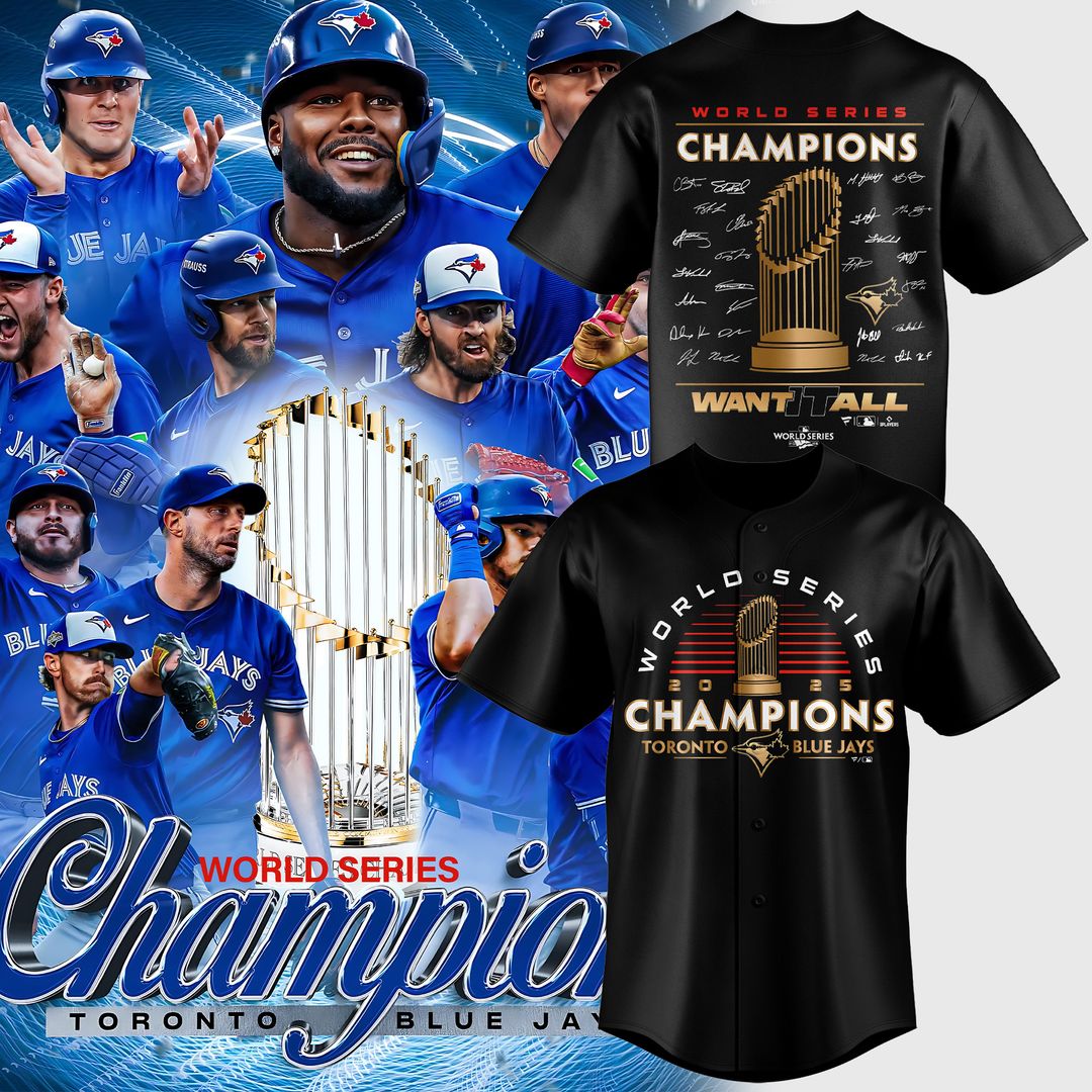 Toronto Blue Jays World Series Champions 2025 Black Baseball Jersey