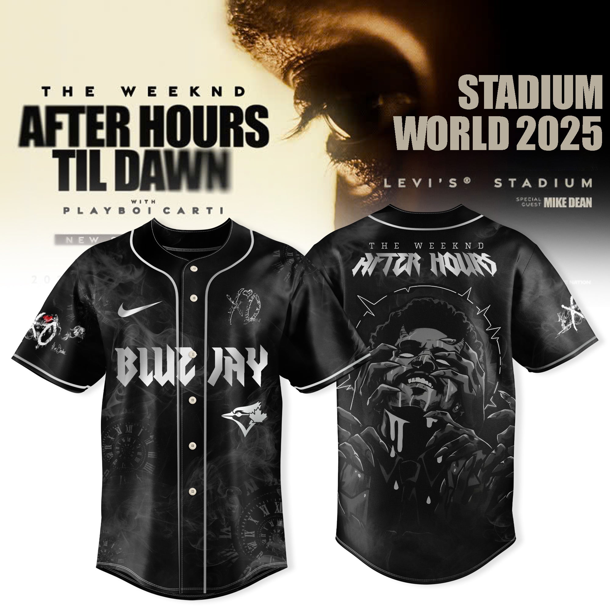 Toronto Blue Jays x After Hours Til Dawn 2025 â€“ The Weeknd Baseball Jersey