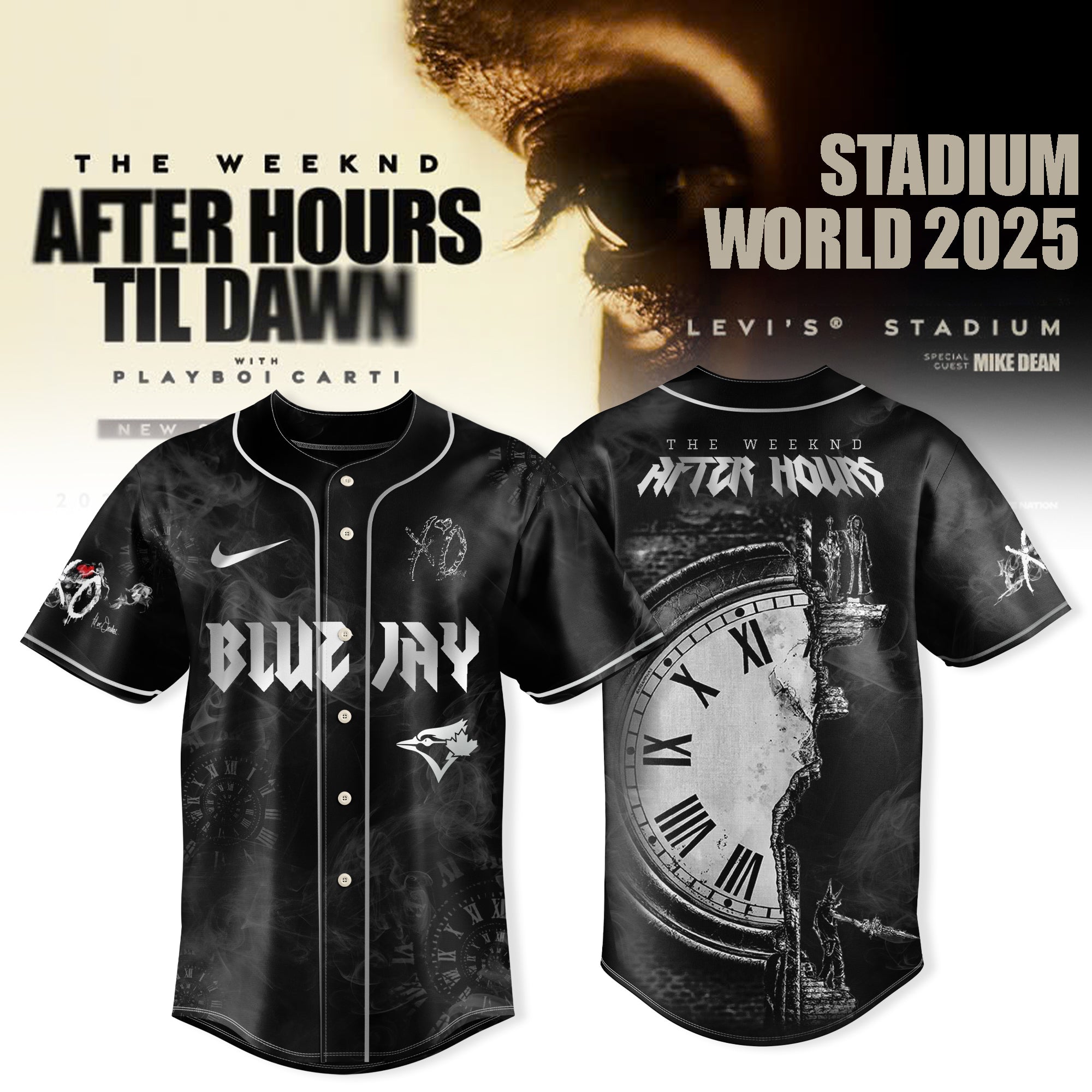 Toronto Blue Jays x After Hours Til Dawn 2025 â€“ The Weeknd Baseball Jersey