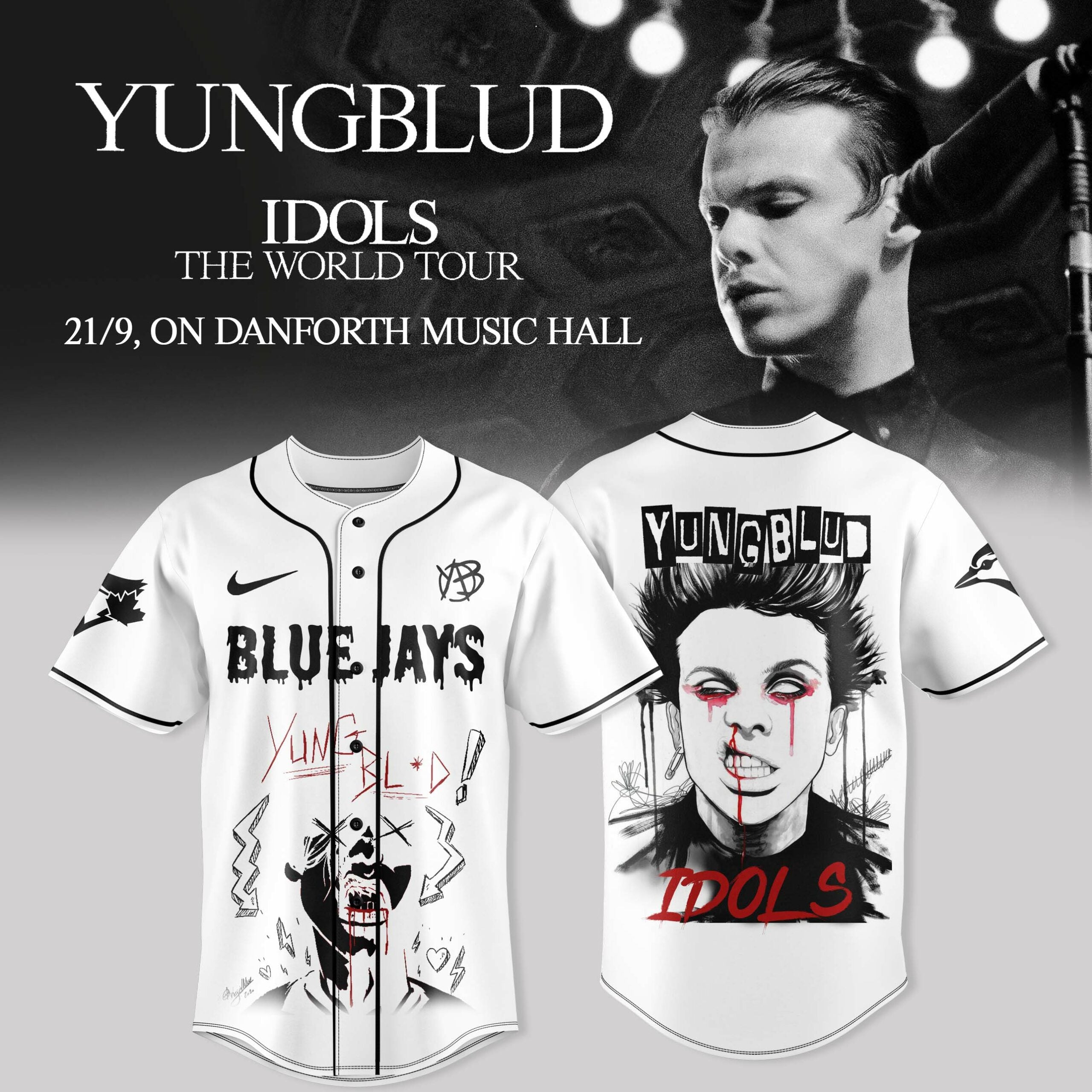 Toronto Blue Jays X YUNGBLUD: IDOLS THE WORLD TOUR â€“ NA TOUR Merch Baseball Jersey