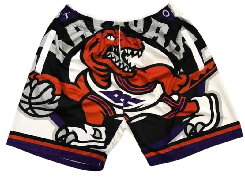 Toronto Raptors Big Face M&N White Shorts - Basketball Shorts Store