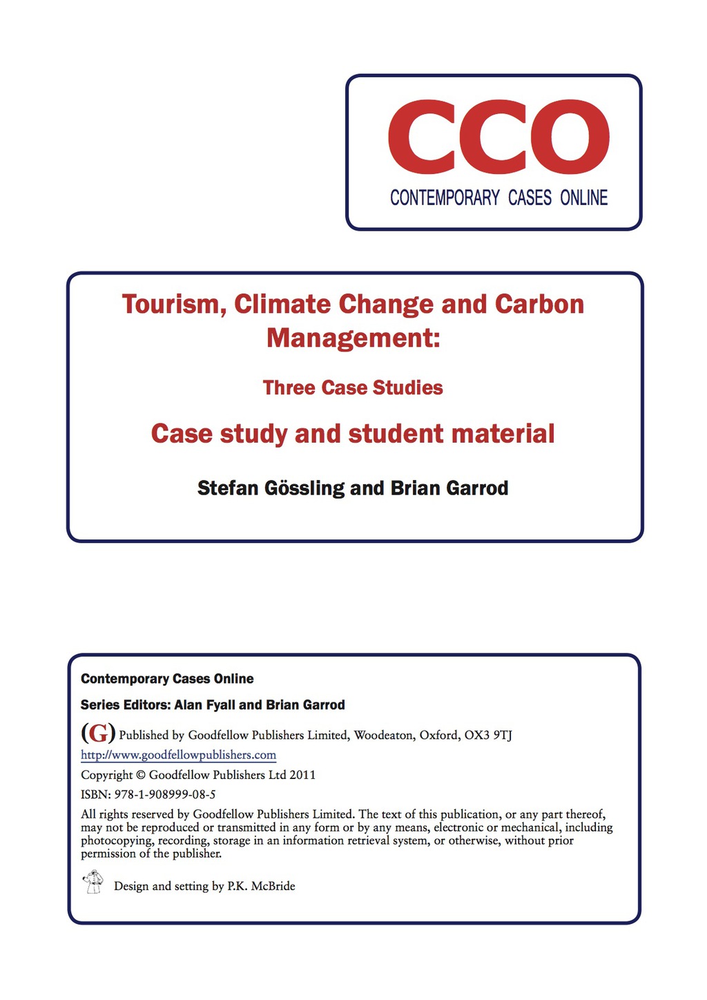 Tourism, Climate Change and Carbon Management: Three Case Studies - (PDF/EPUB Version)
