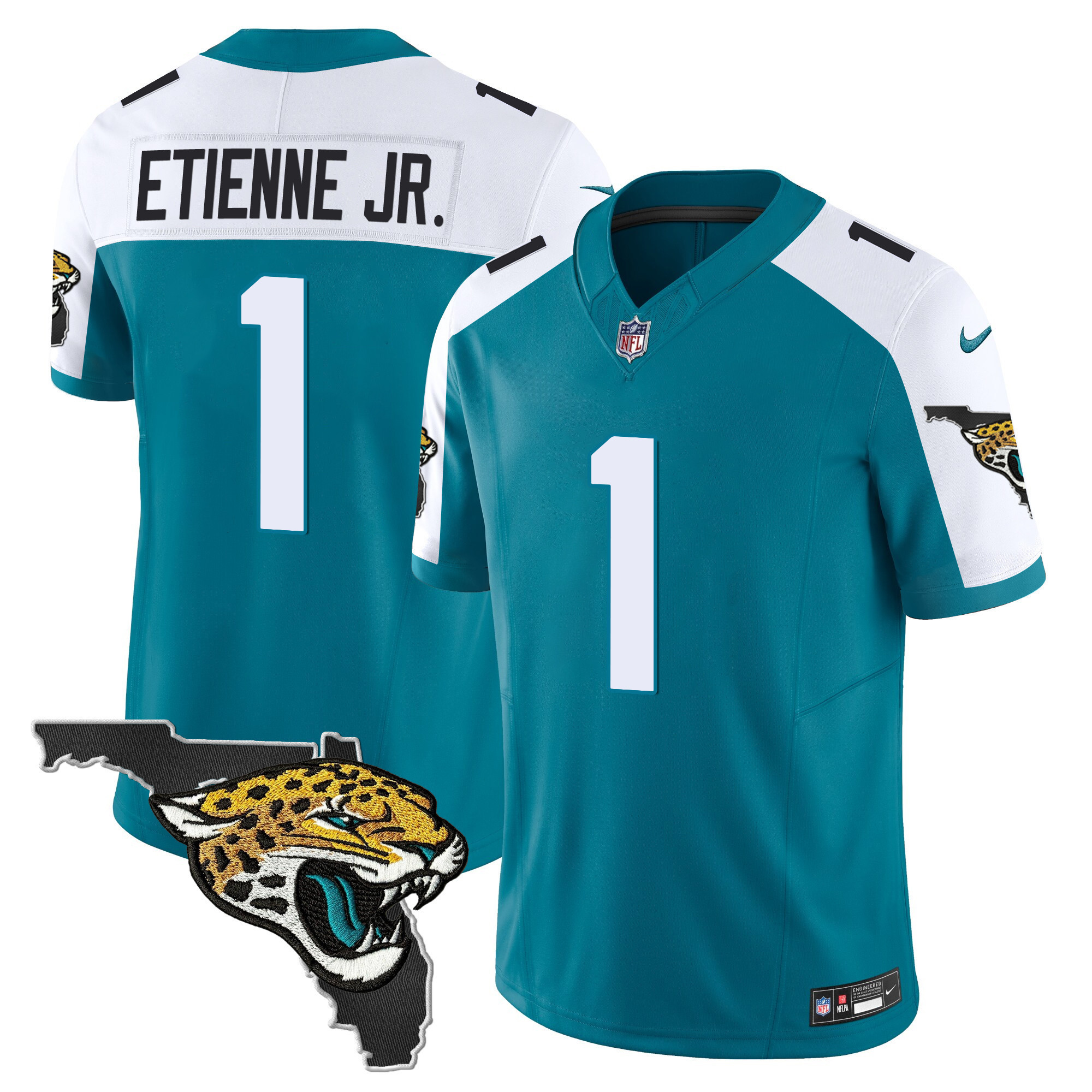 Travis Etienne Jr. Men's Jacksonville Jaguars Florida Patch Vapor Alternate Jersey - All Stitched