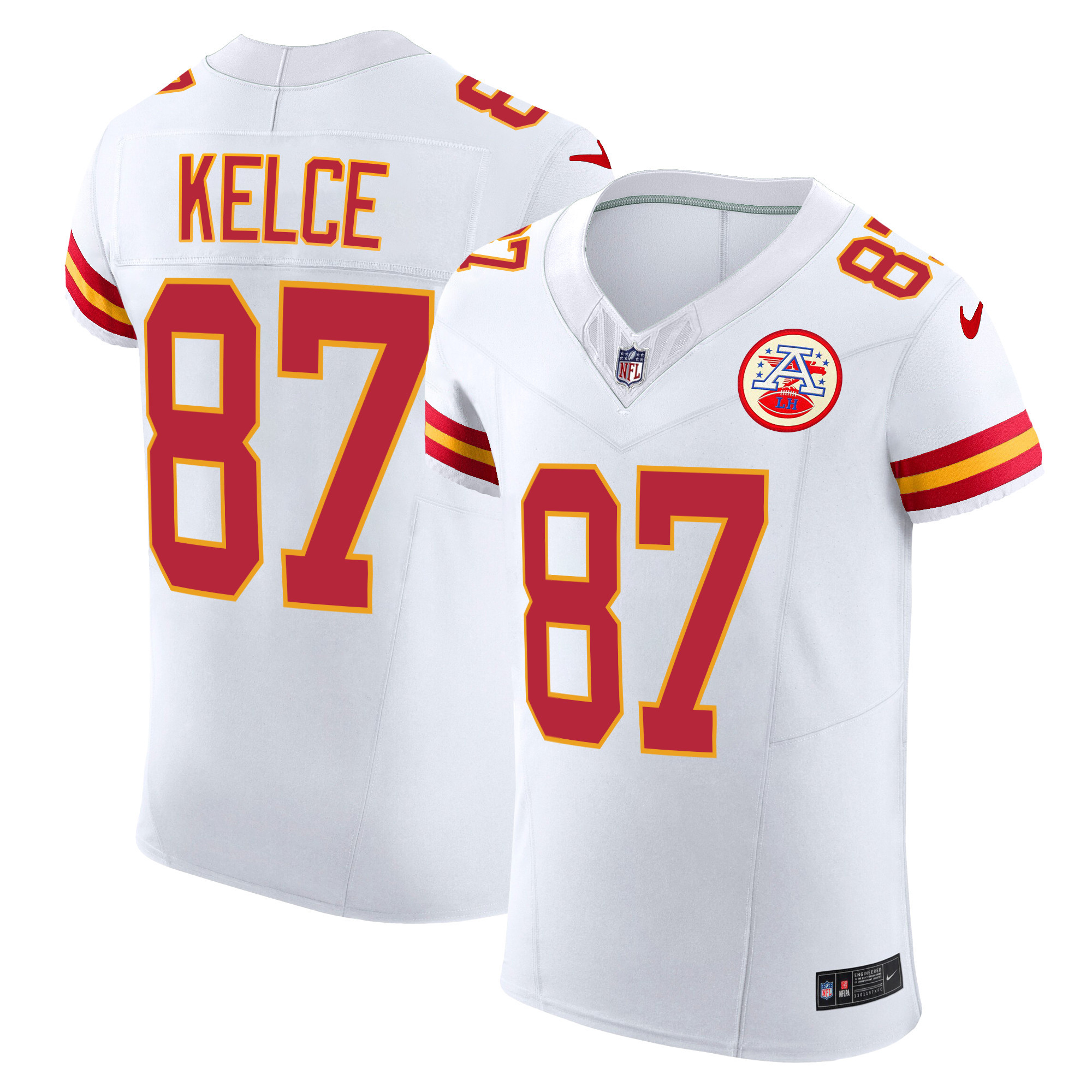 Travis Kelce Men's Kansas City Chiefs Vapor Elite White Jersey - All Stitched