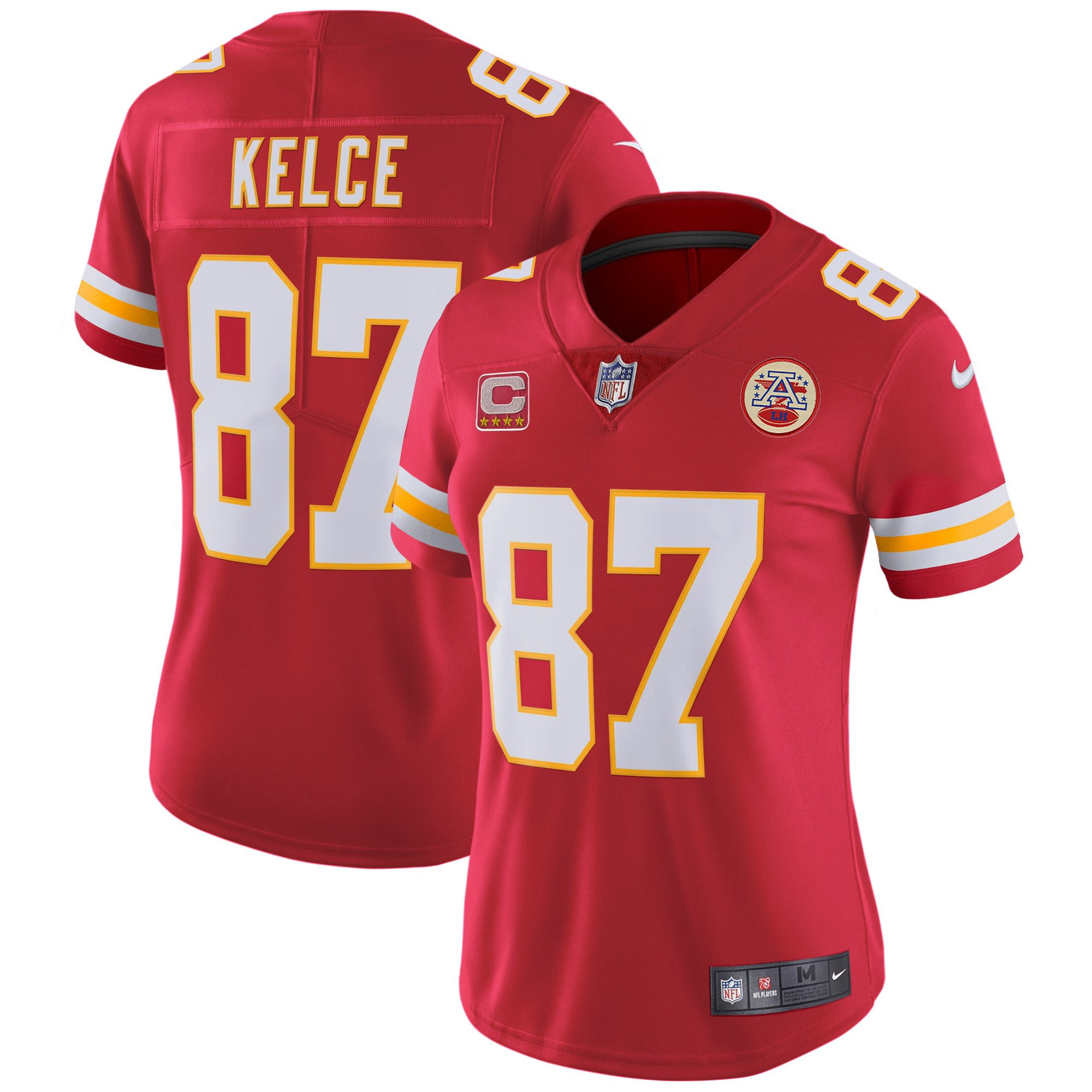 Travis Kelce Women's Kansas City Chiefs Player Vapor Red Jersey - All Stitched