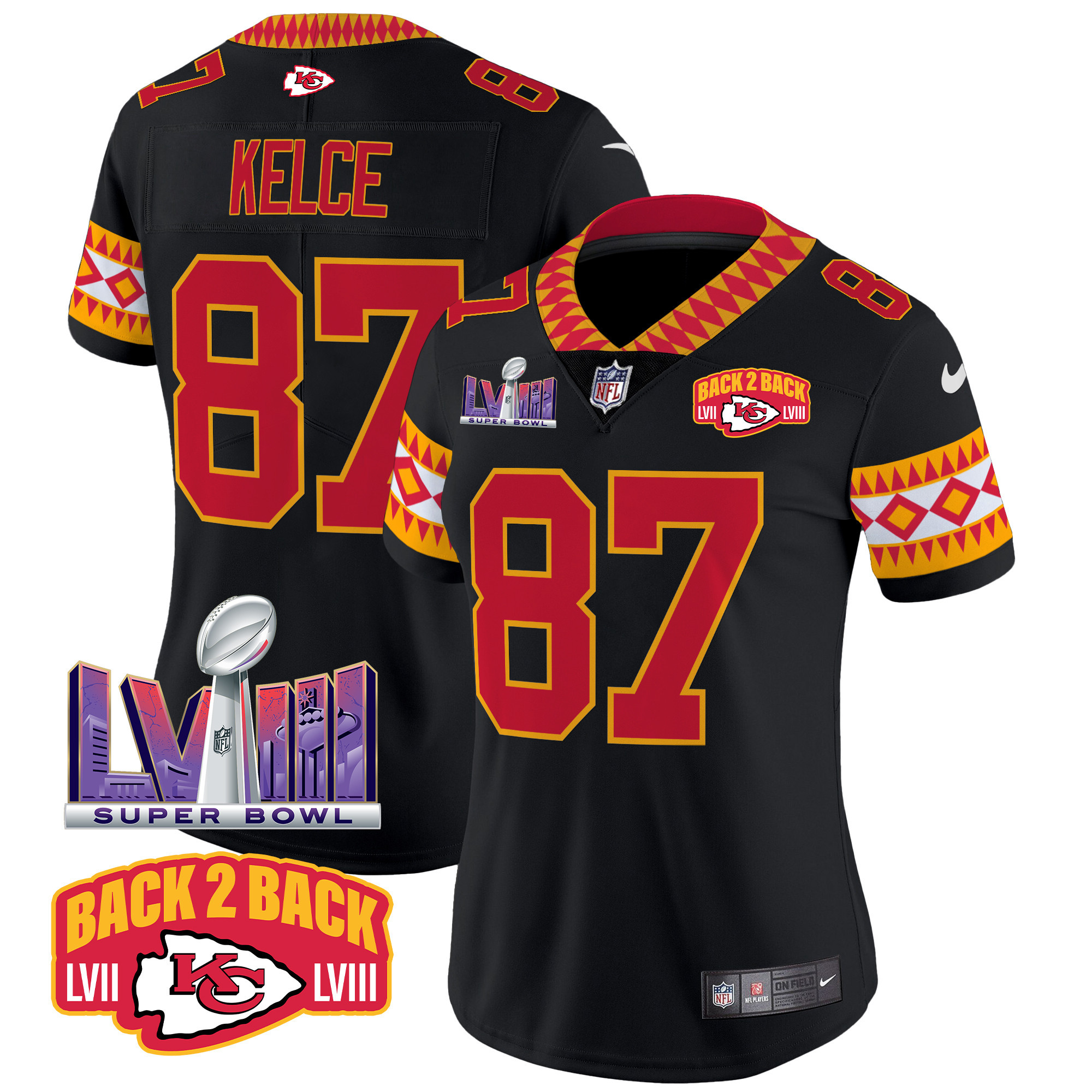 Travis Kelce Women's Kansas City Chiefs Special Vapor Limited Black Jersey - All Stitched