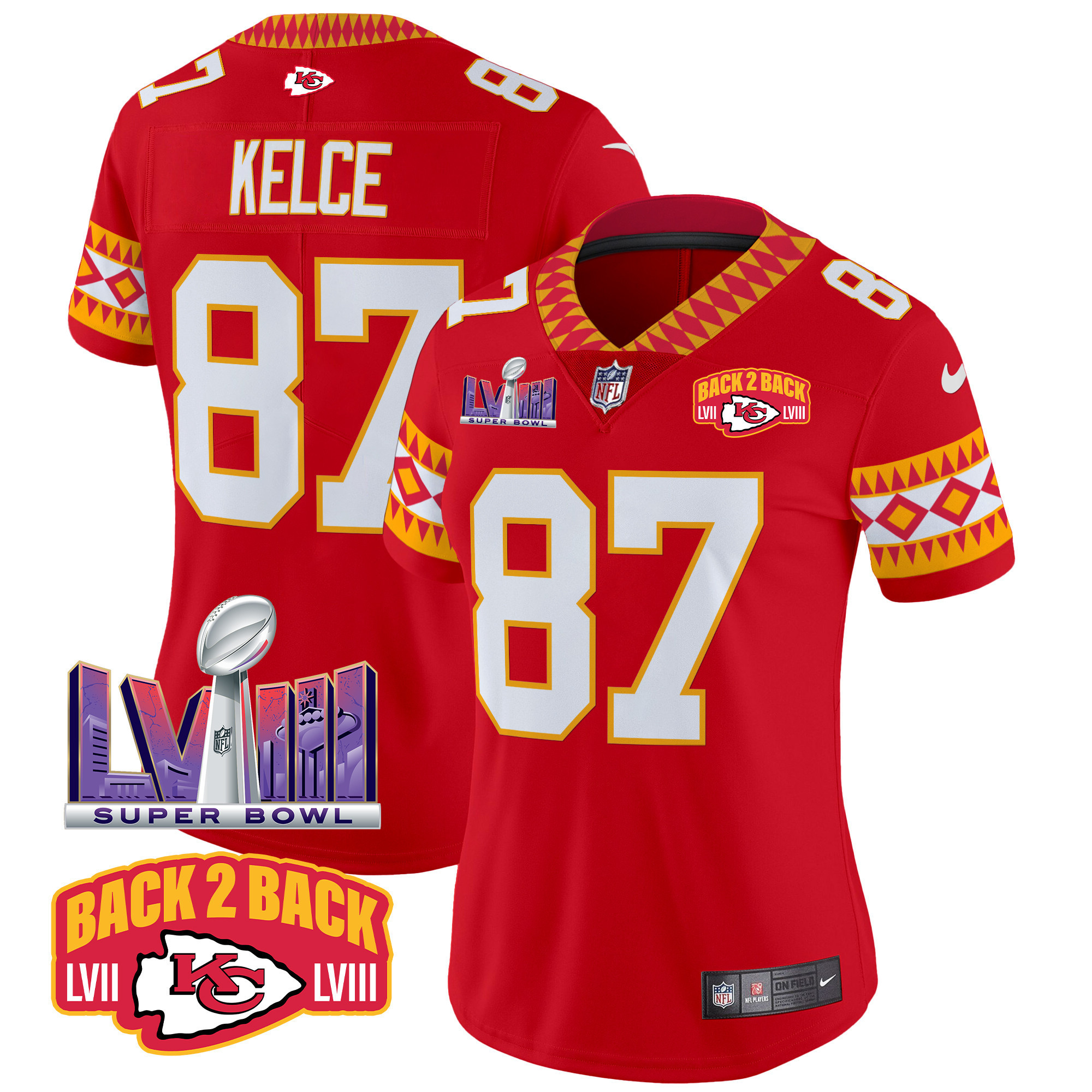 Travis Kelce Women's Kansas City Chiefs Special Vapor Limited Red Jersey - All Stitched