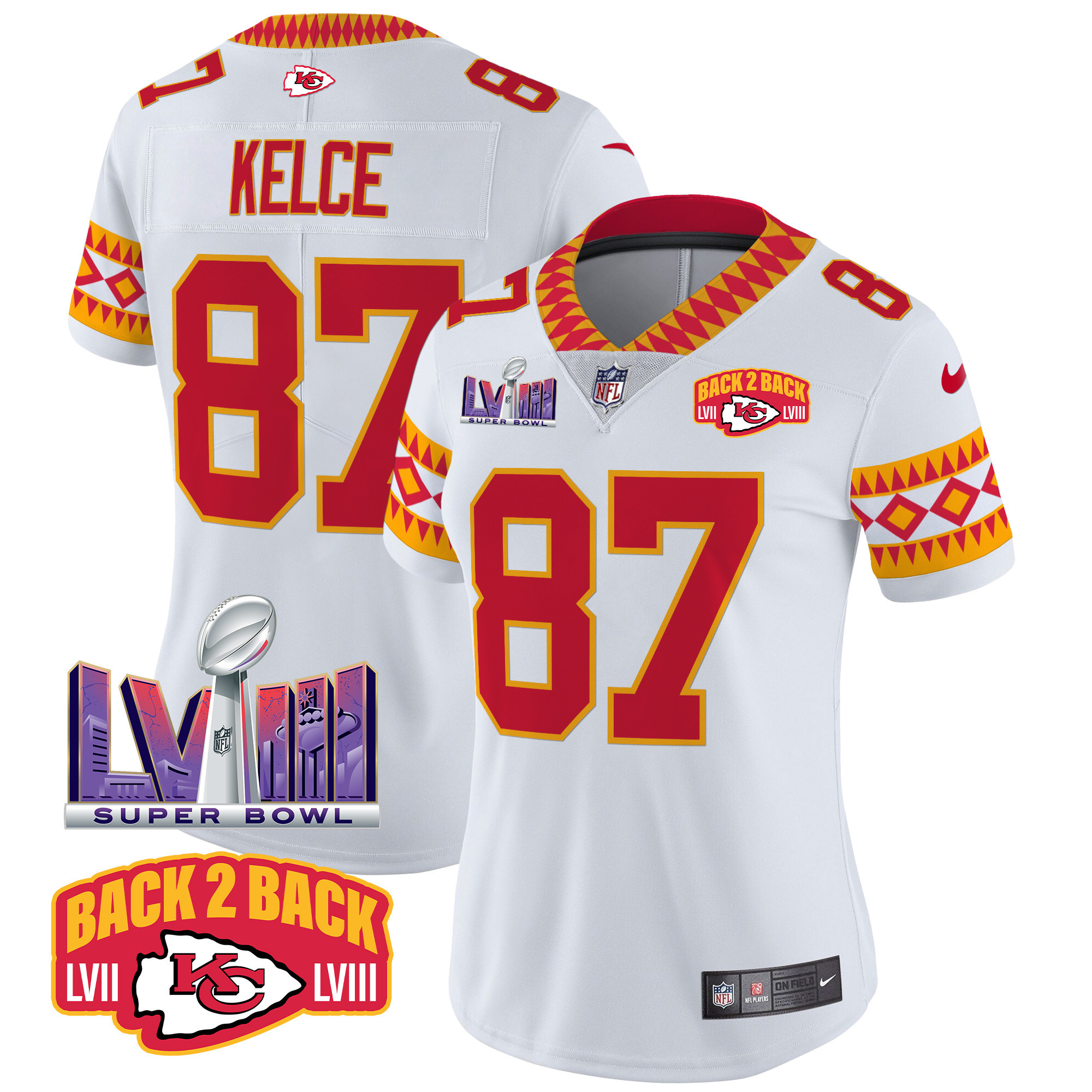 Travis Kelce Women's Kansas City Chiefs Special Vapor Limited White Jersey - All Stitched