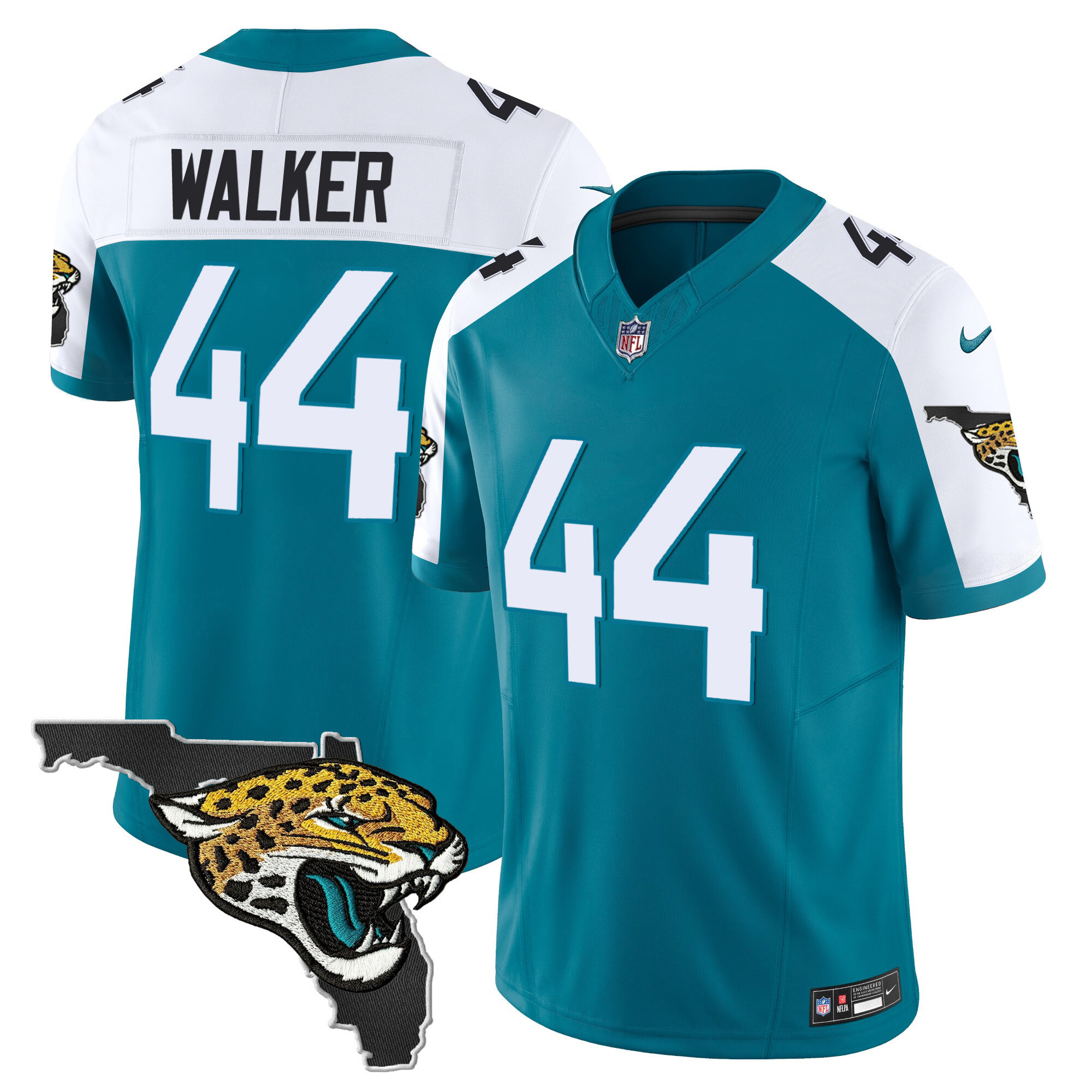 Travon Walker Men's Jacksonville Jaguars Florida Patch Vapor Alternate Jersey - All Stitched