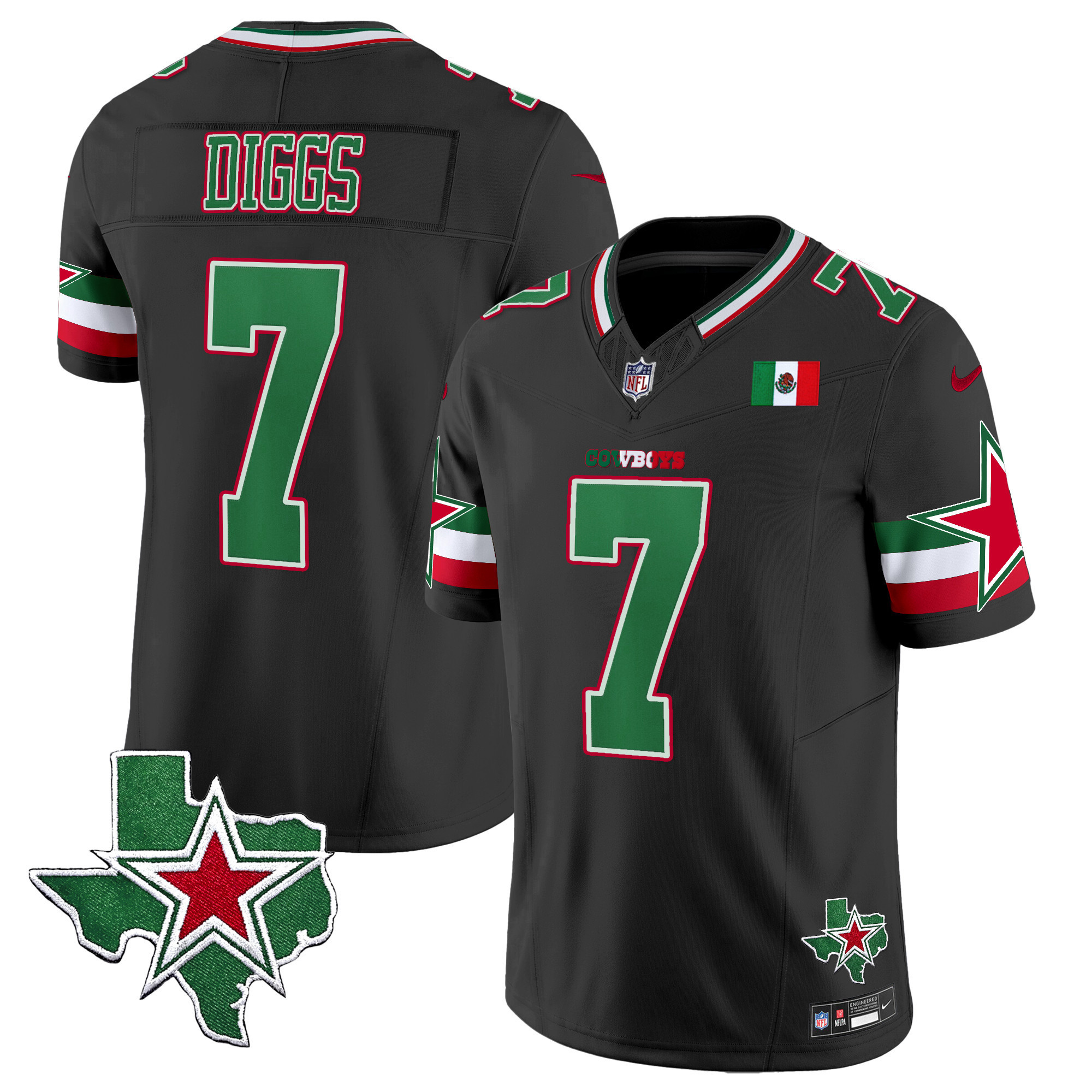Trevon Diggs Men's Dallas Cowboys 2024 Mexico Vapor Limited Black Jersey - All Stitched