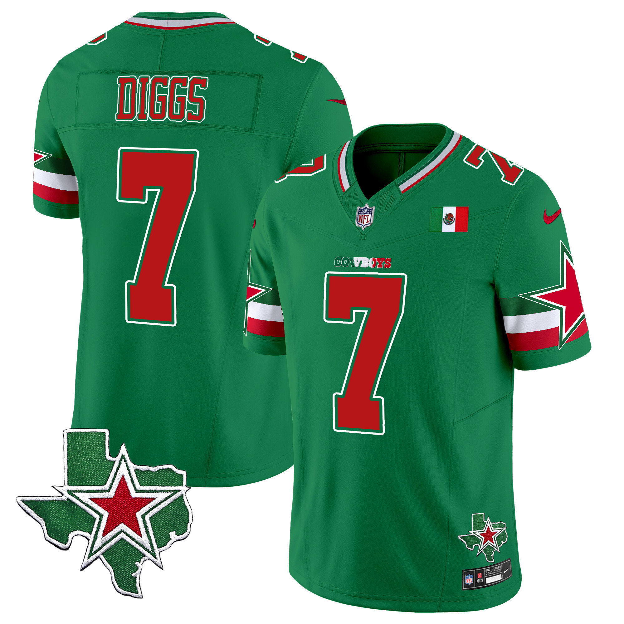 Trevon Diggs Men's Dallas Cowboys 2024 Mexico Vapor Limited Green Jersey - All Stitched