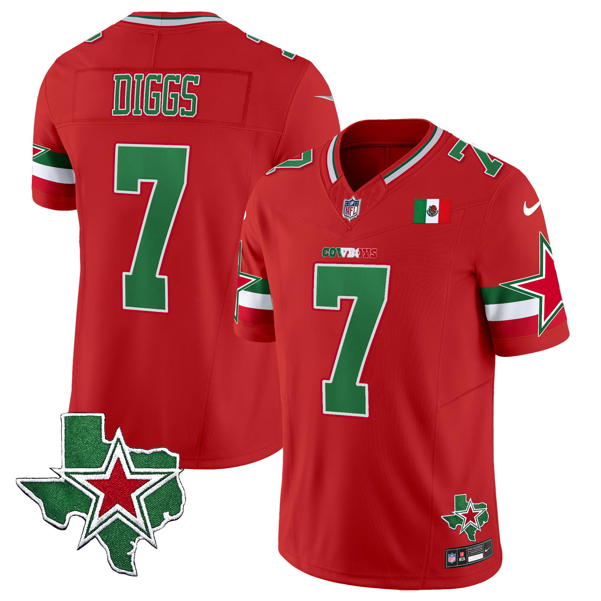 Trevon Diggs Men's Dallas Cowboys 2024 Mexico Vapor Limited Red Jersey - All Stitched
