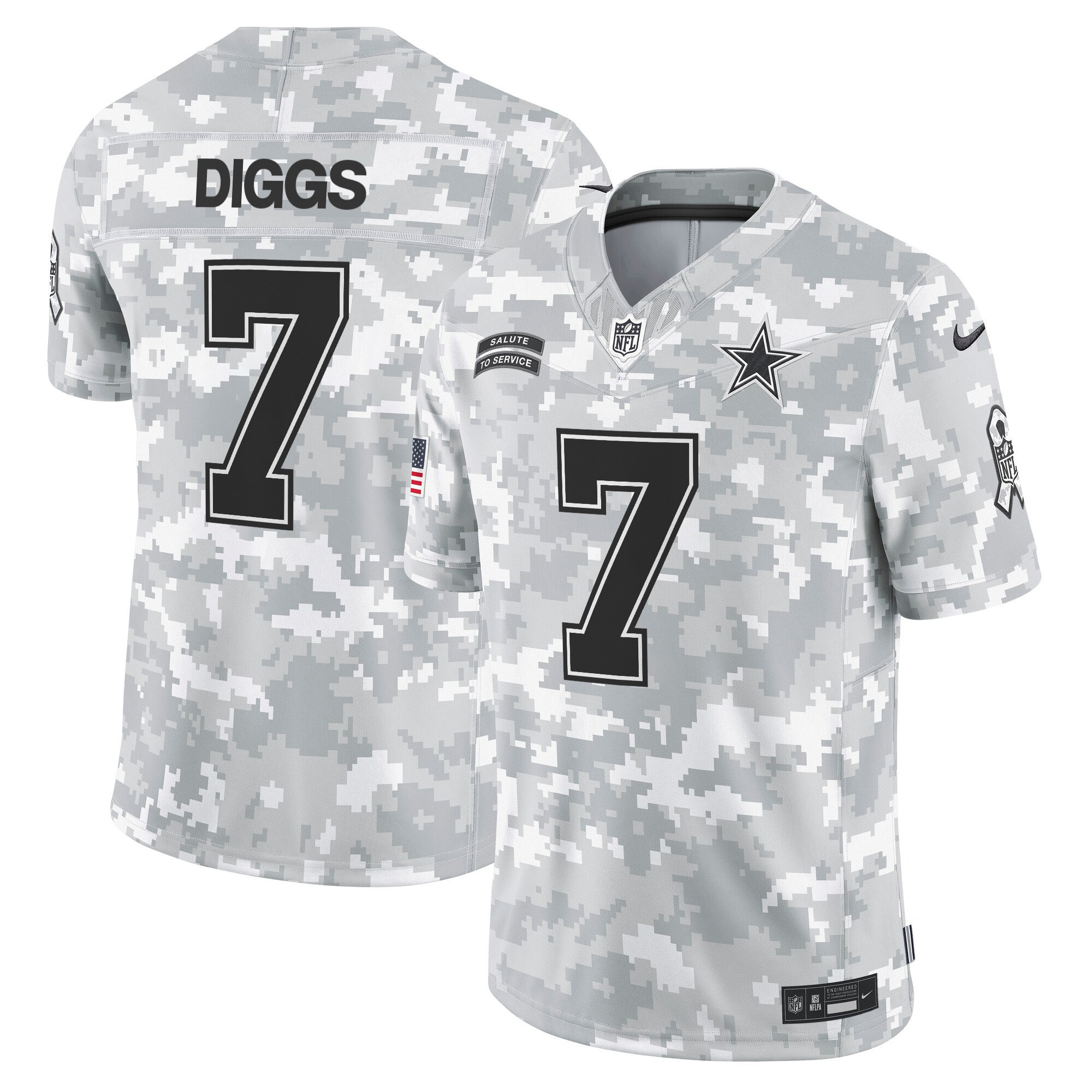 Trevon Diggs Men's Dallas Cowboys 2024 Salute to Service Vapor Limited Arctic Camo Jersey - All Stitched