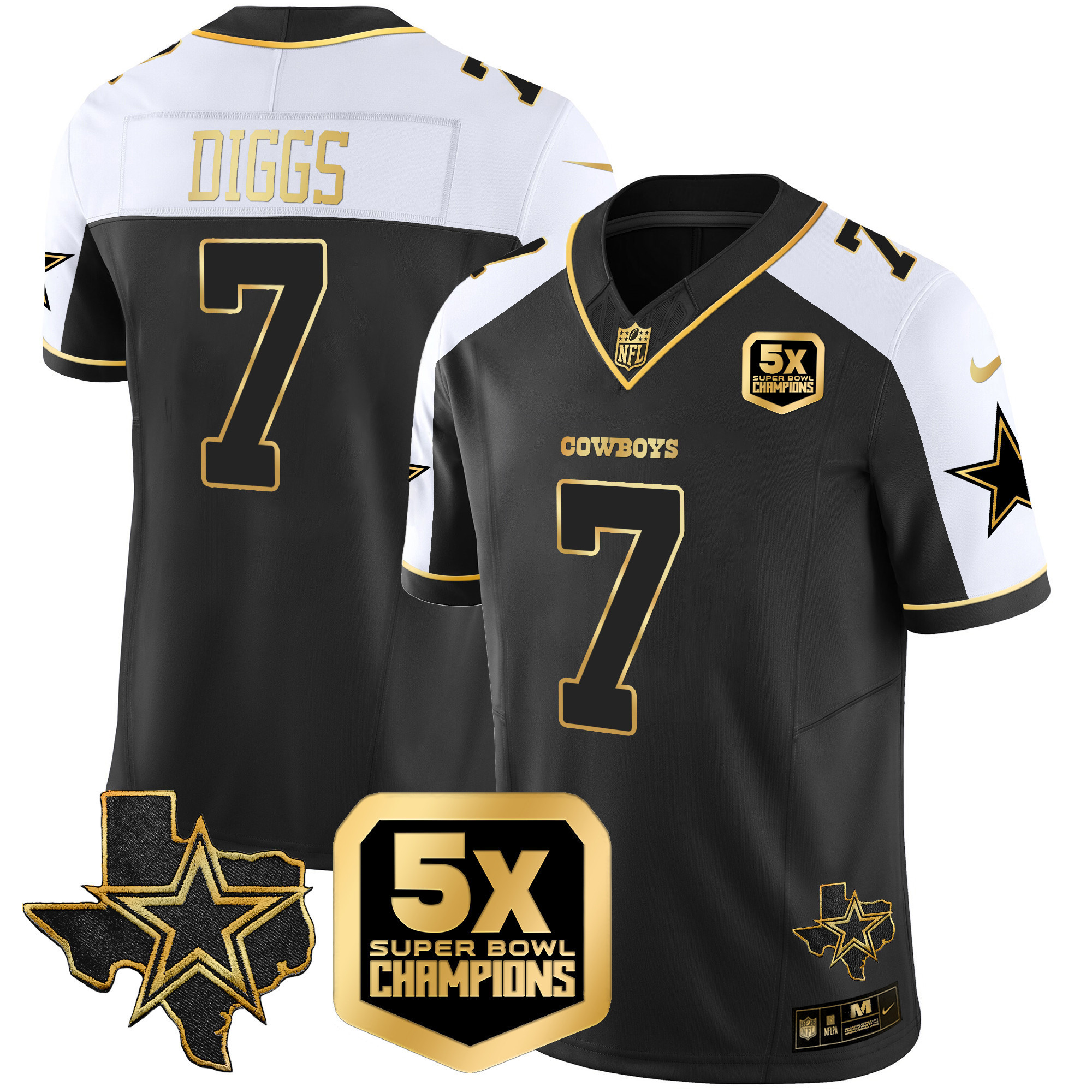 Trevon Diggs Men's Dallas Cowboys 5x Super Bowl Champions Vapor Limited Alternate Jersey - All Stitched