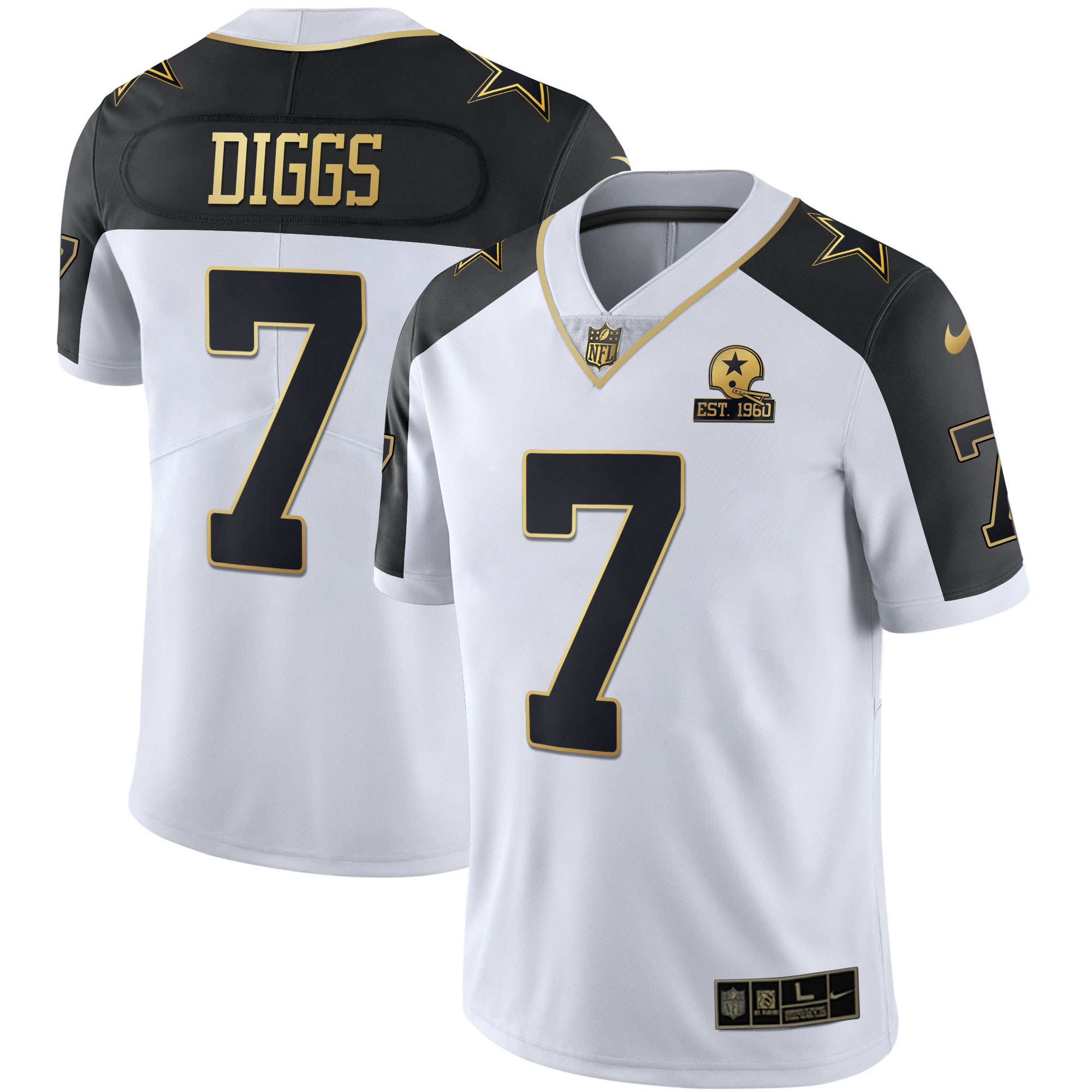 Trevon Diggs Men's Dallas Cowboys Alternate Vapor Black Gold & Navy Gold Limited - All Stitched Black Inverted Jersey - All Stitched