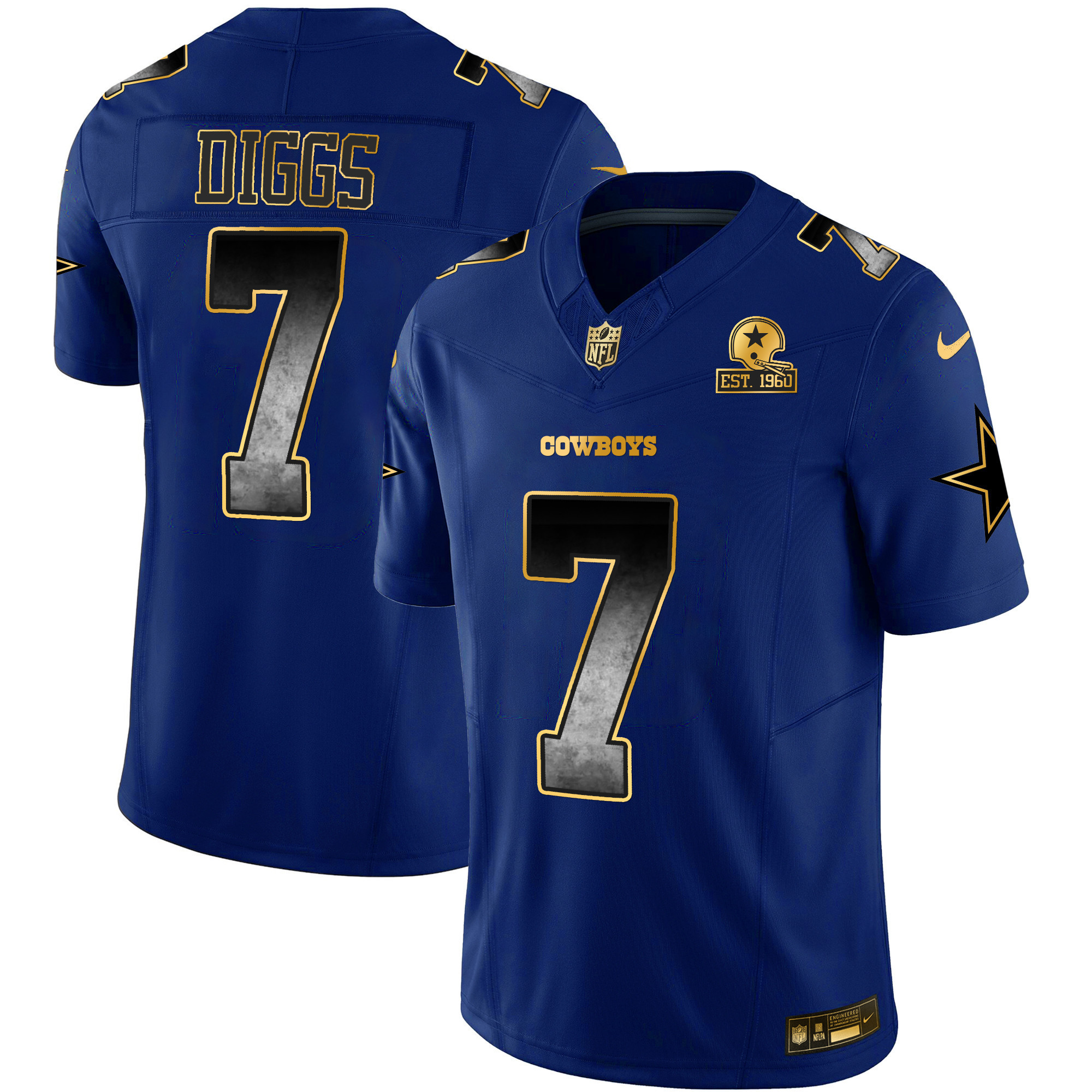 Trevon Diggs Men's Dallas Cowboys Arch Smoke Vapor Royal Jersey - All Stitched