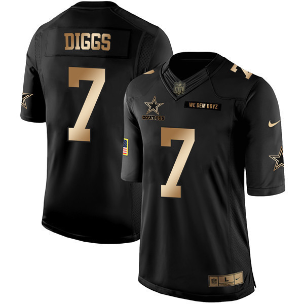 Trevon Diggs Men's Dallas Cowboys Black Gold Collection - All Stitched Limited-Gold Jersey - All Stitched
