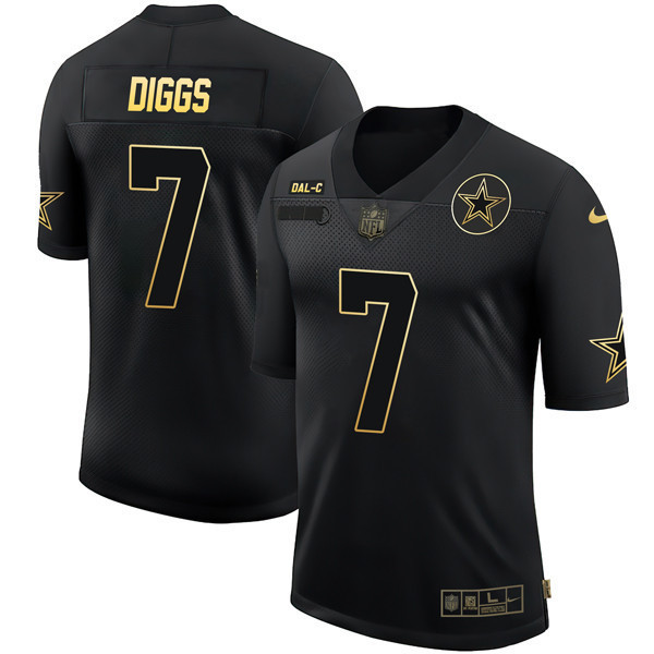 Trevon Diggs Men's Dallas Cowboys Black Gold Collection - All Stitched Salute To Service Jersey - All Stitched