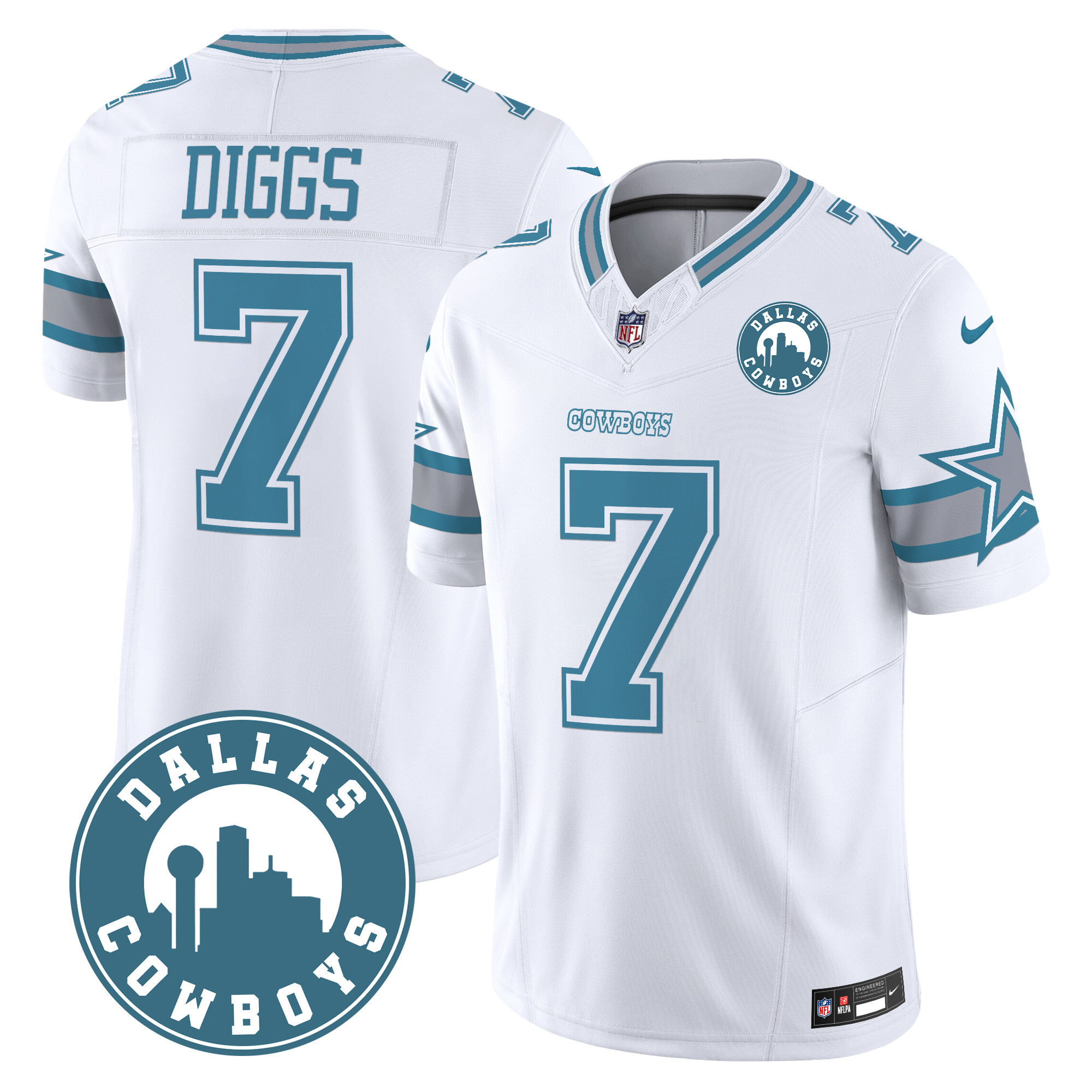 Trevon Diggs Men's Dallas Cowboys "Dallas City" Patch Vapor Limited Heritage Jersey - All Stitched
