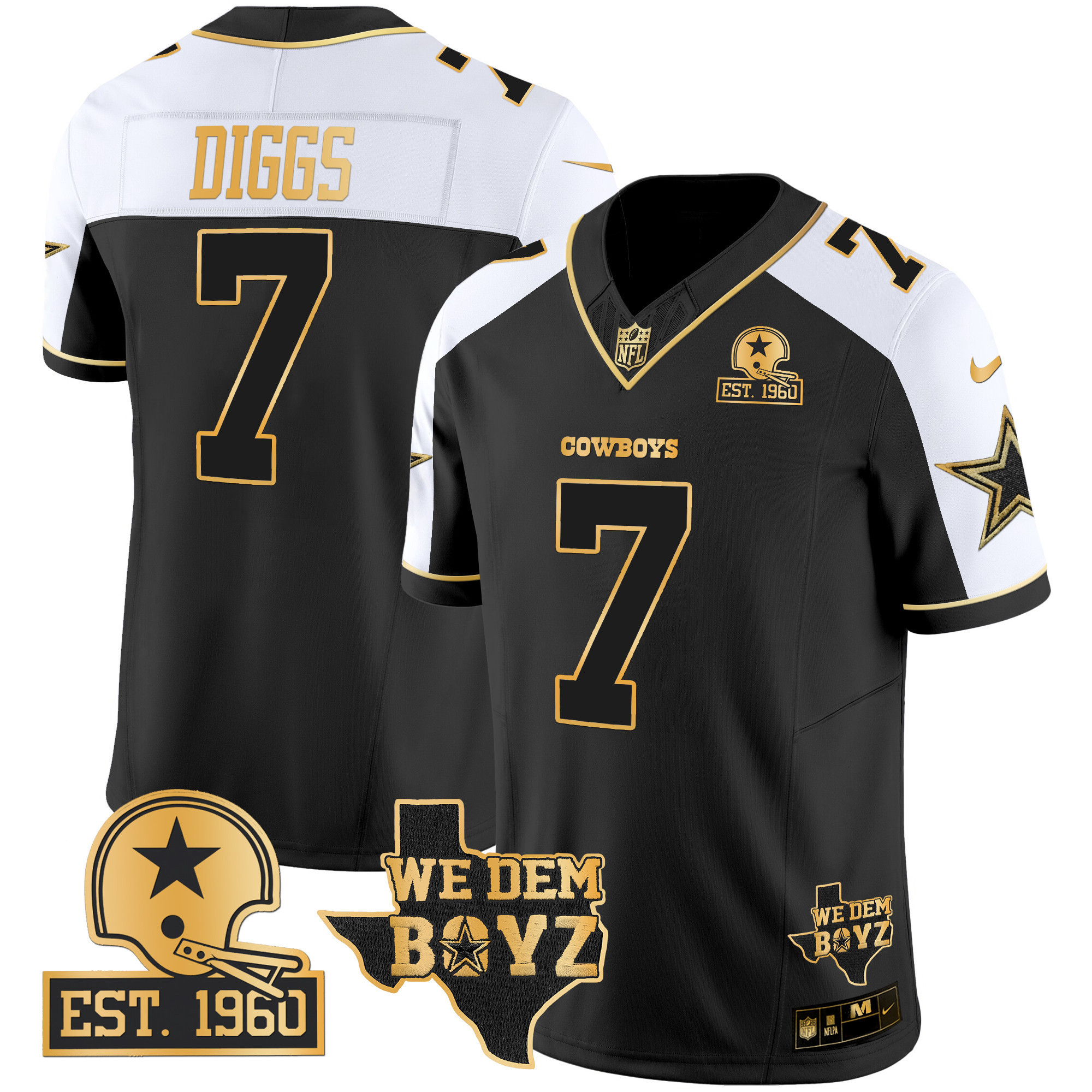 Trevon Diggs Men's Dallas Cowboys Est. 1960 & We Dem Boyz Patch Gold Vapor Limited Alternate Jersey - All Stitched