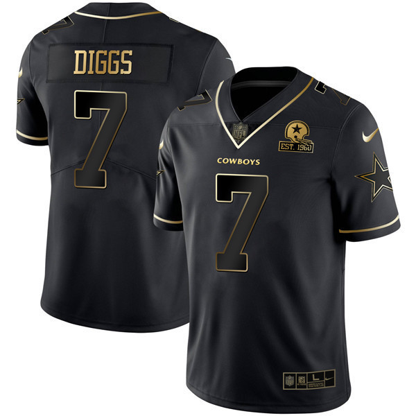 Trevon Diggs Men's Dallas Cowboys Gold & Split Vapor Est 1960 Patch Black Gold Jersey - All Stitched
