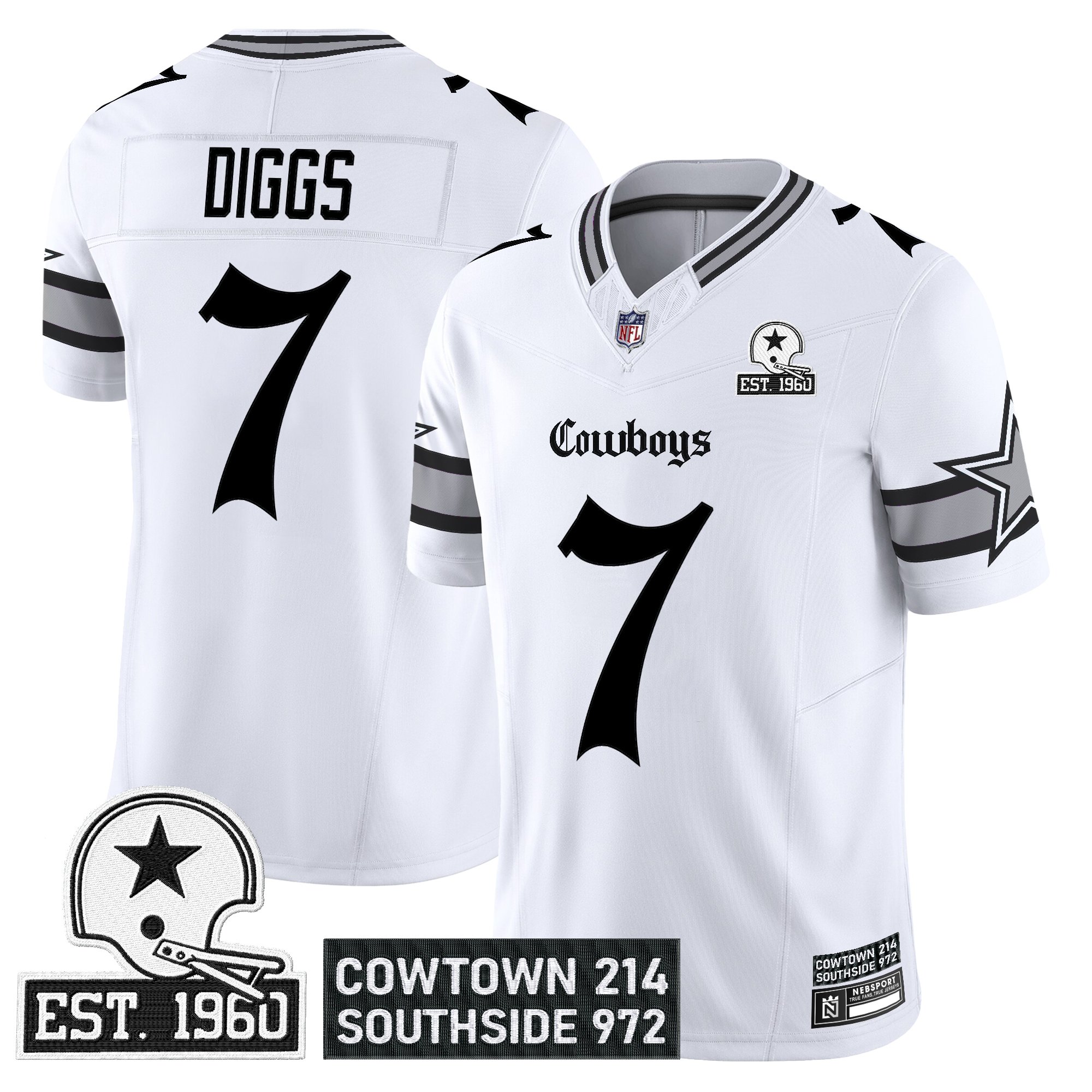 Trevon Diggs Men's Dallas Cowboys 'Gothic Lone Star Edition' Vapor Limited White Jersey - All Stitched