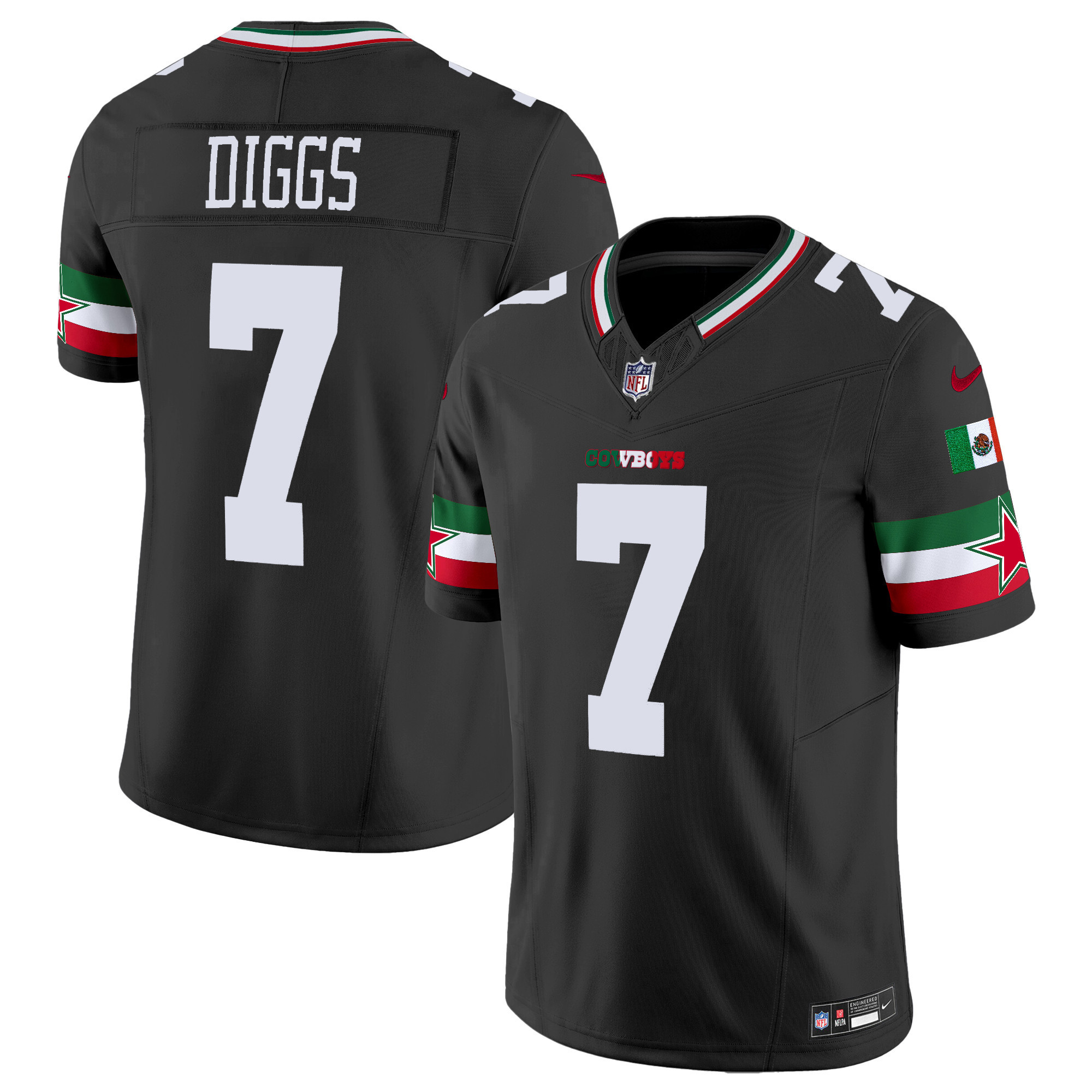 Trevon Diggs Men's Dallas Cowboys Mexico Vapor Limited Black Jersey - All Stitched