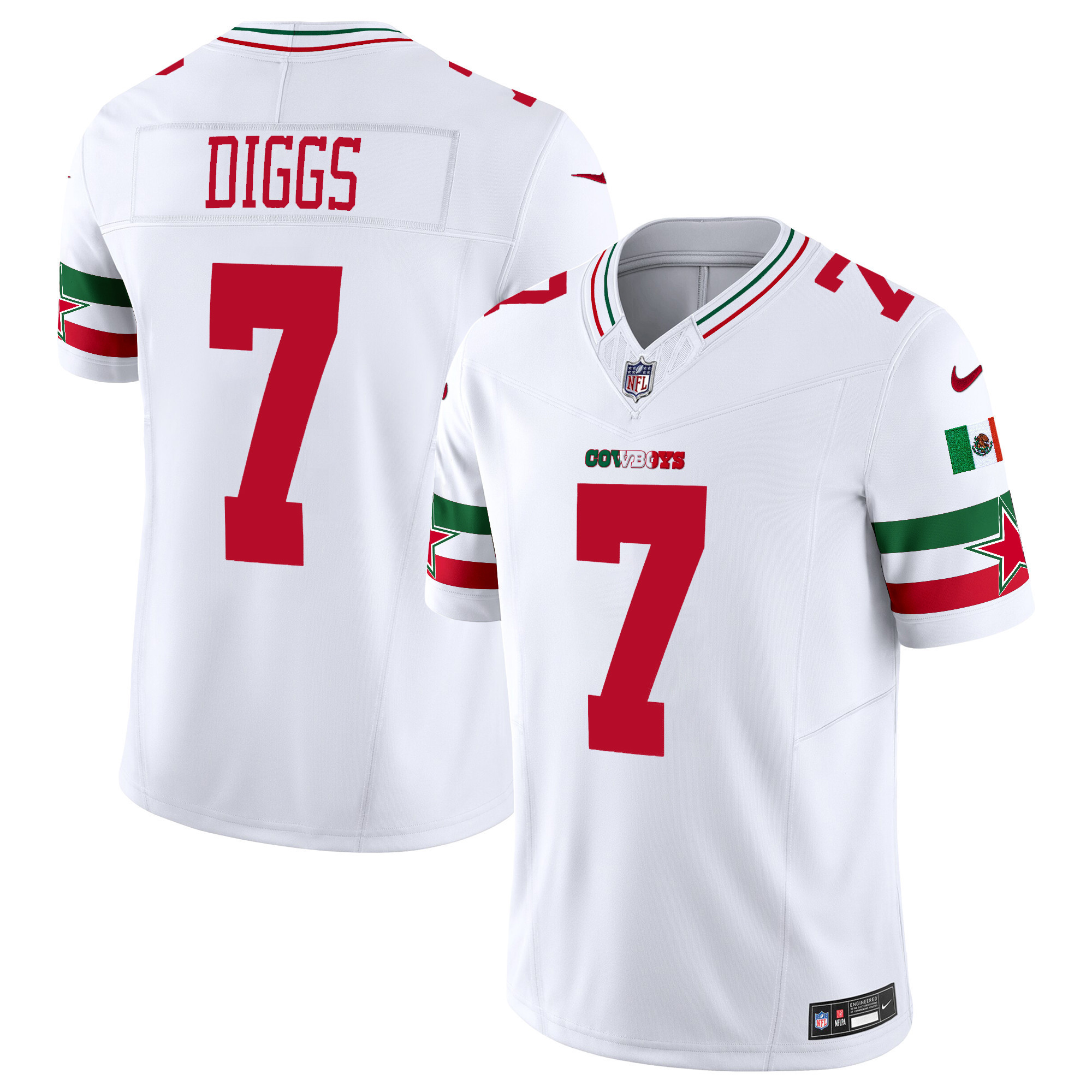 Trevon Diggs Men's Dallas Cowboys Mexico Vapor Limited White Jersey - All Stitched