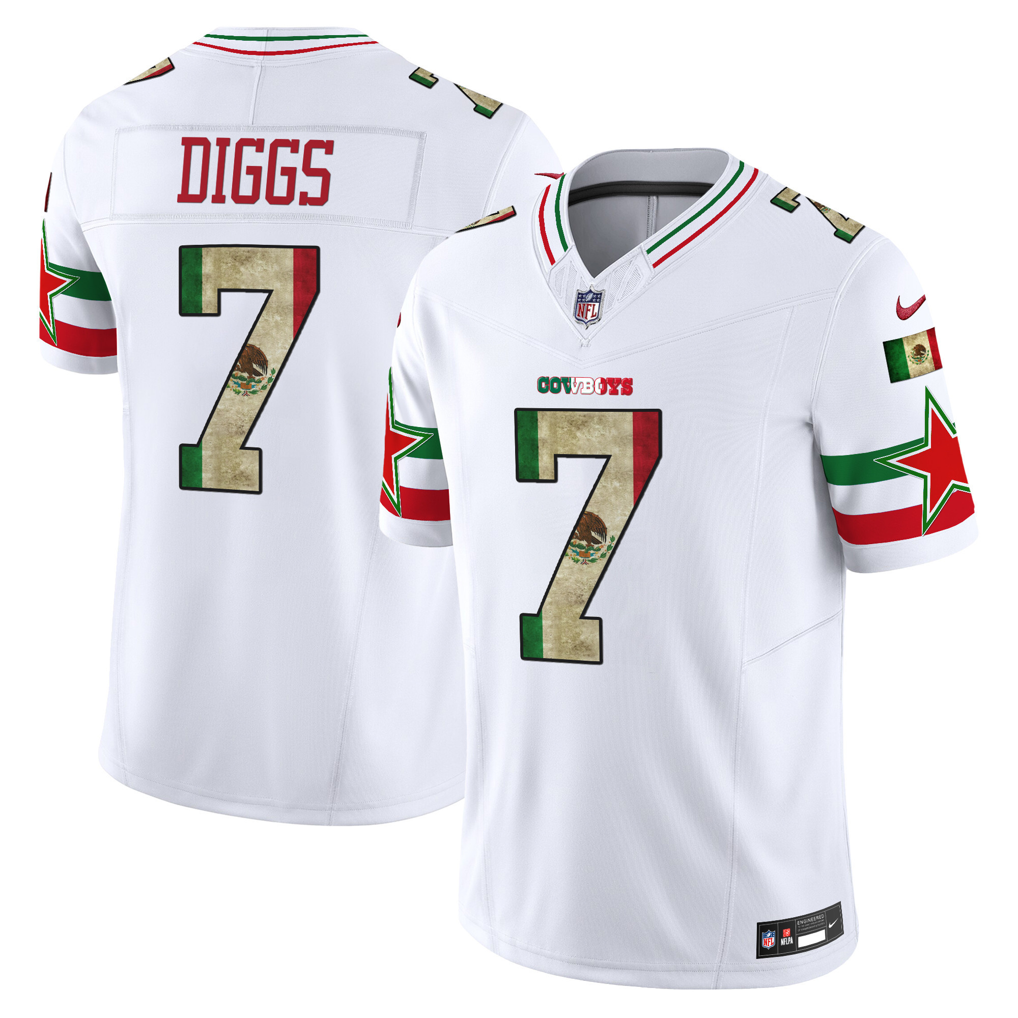Trevon Diggs Men's Dallas Cowboys Mexico Vapor Limited White Jersey - All Stitched
