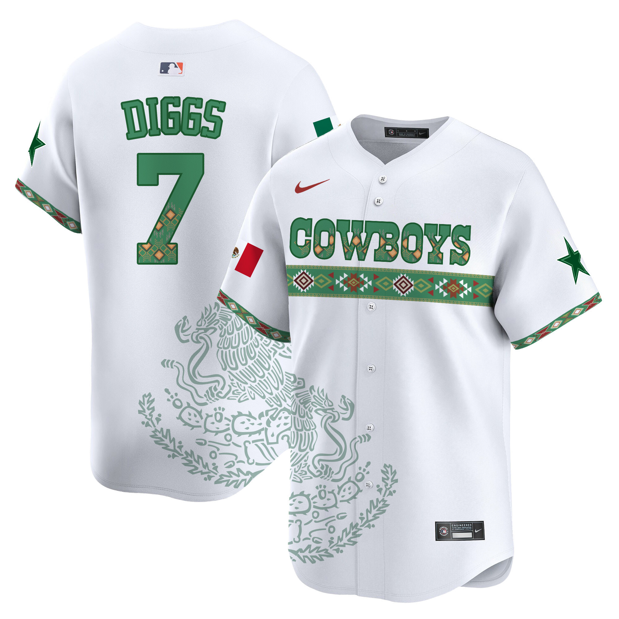Trevon Diggs Men's Dallas Cowboys Mexico Vapor Premier Limited Jersey - Printed White Jersey - All Stitched