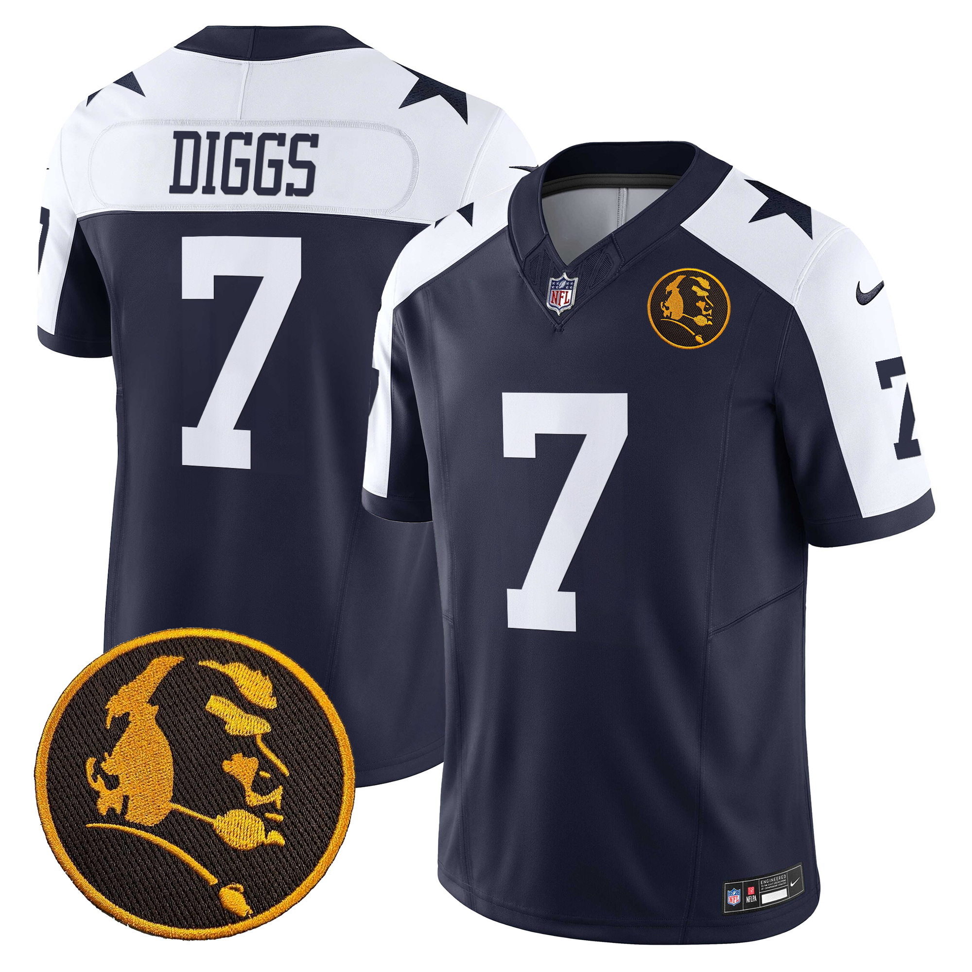 Trevon Diggs Men's Dallas Cowboys Texas & John Madden Patch Vapor Limited Navy Alternate Jersey - All Stitched