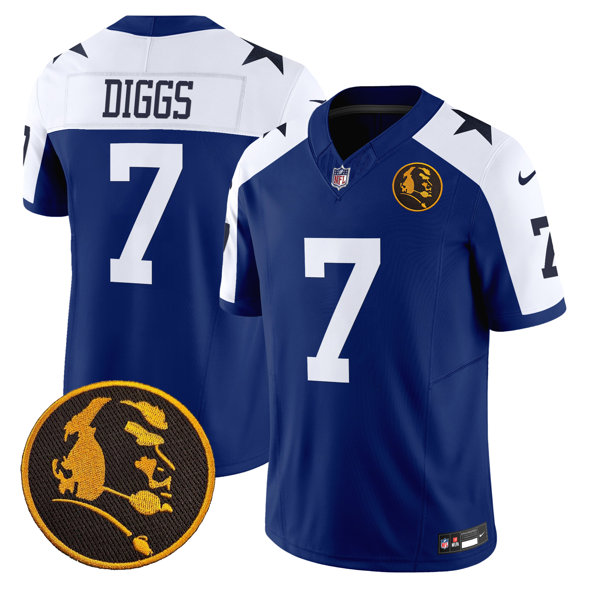 Trevon Diggs Men's Dallas Cowboys Texas & John Madden Patch Vapor Limited Royal Alternate Jersey - All Stitched