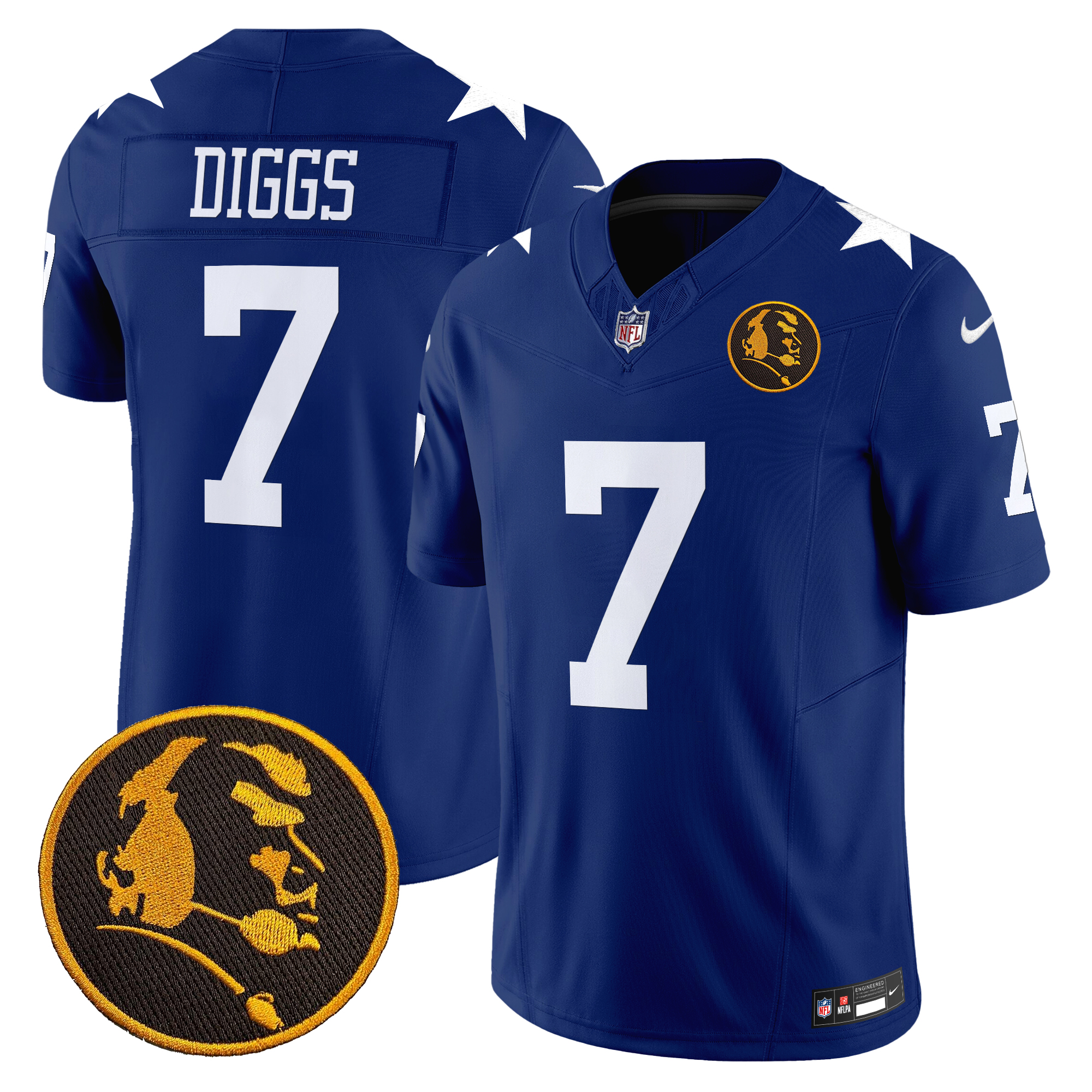 Trevon Diggs Men's Dallas Cowboys Texas & John Madden Patch Vapor Limited Royal Jersey - All Stitched