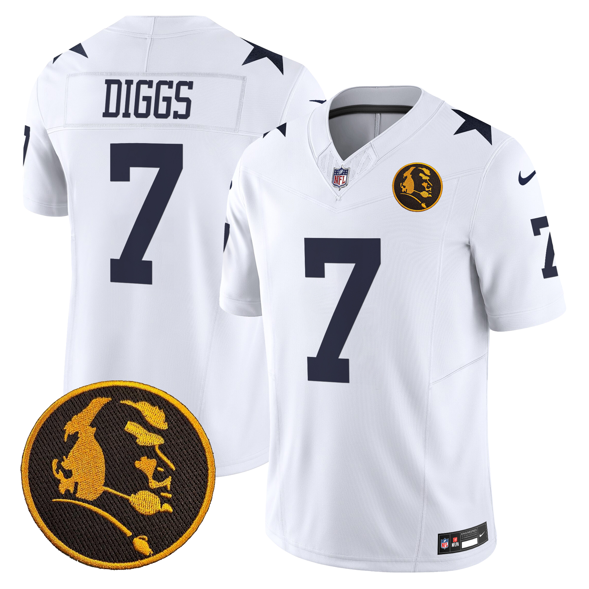 Trevon Diggs Men's Dallas Cowboys Texas & John Madden Patch Vapor Limited White Jersey - All Stitched