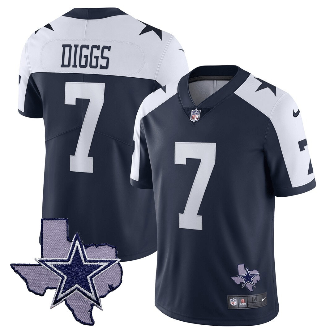 Trevon Diggs Men's Dallas Cowboys Texas Patch Vapor Alternate Jersey - All Stitched