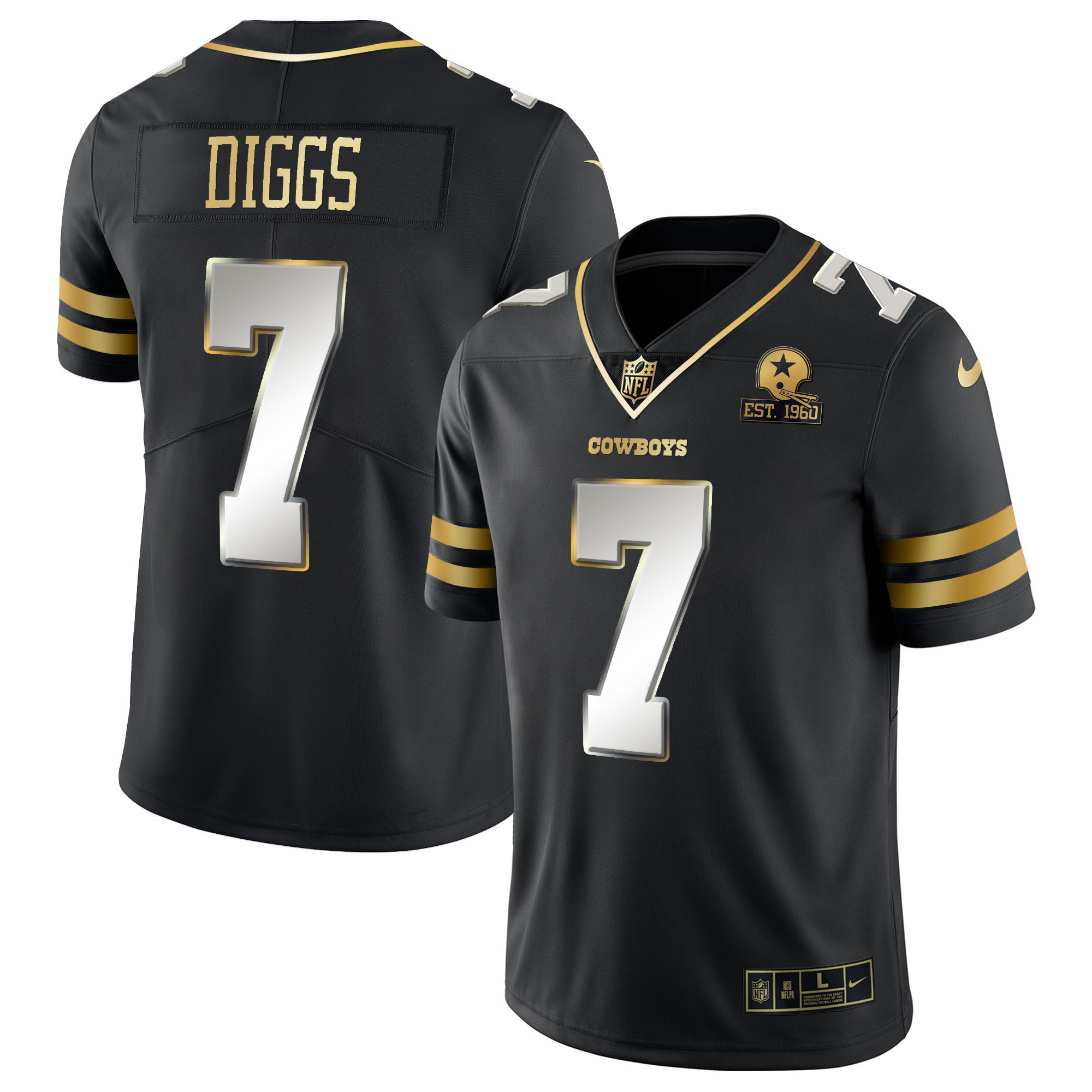 Trevon Diggs Men's Dallas Cowboys Vapor Gold Black Limited Jersey - All Stitched