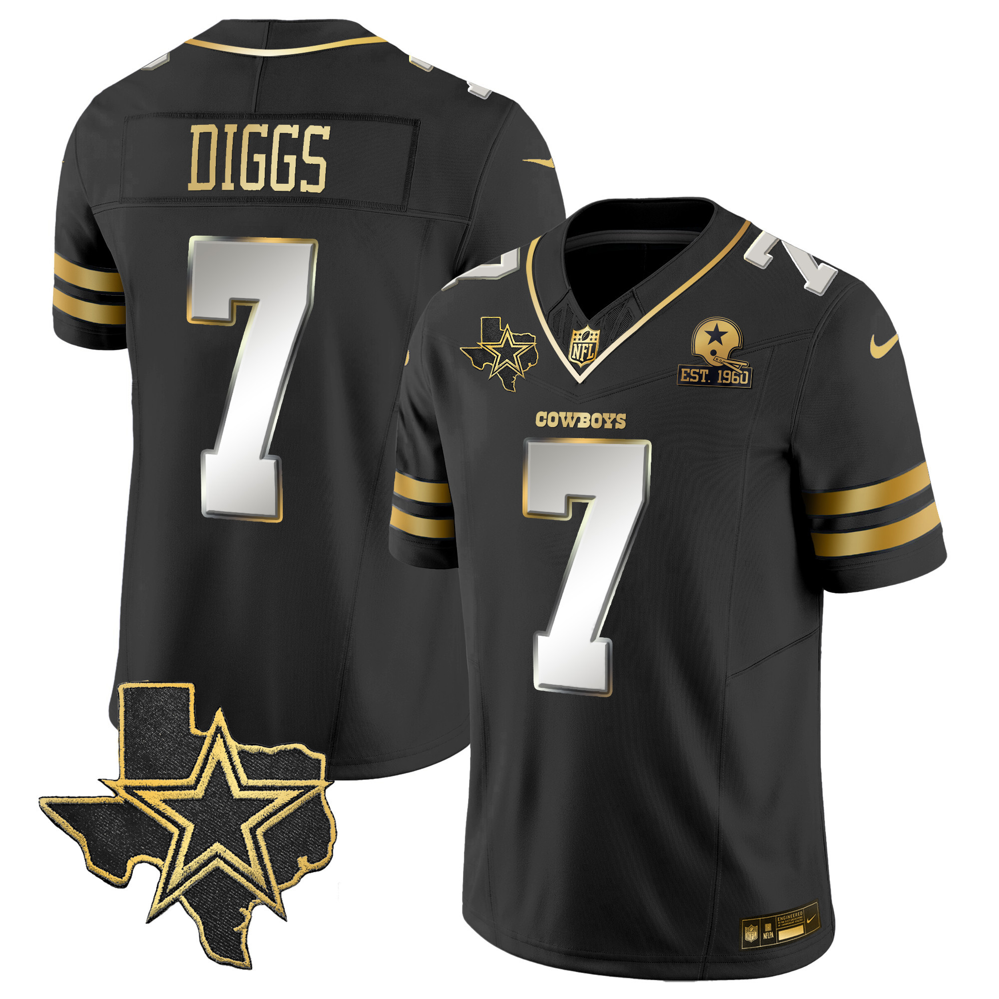 Trevon Diggs Men's Dallas Cowboys Vapor Gold Black Limited Jersey - All Stitched