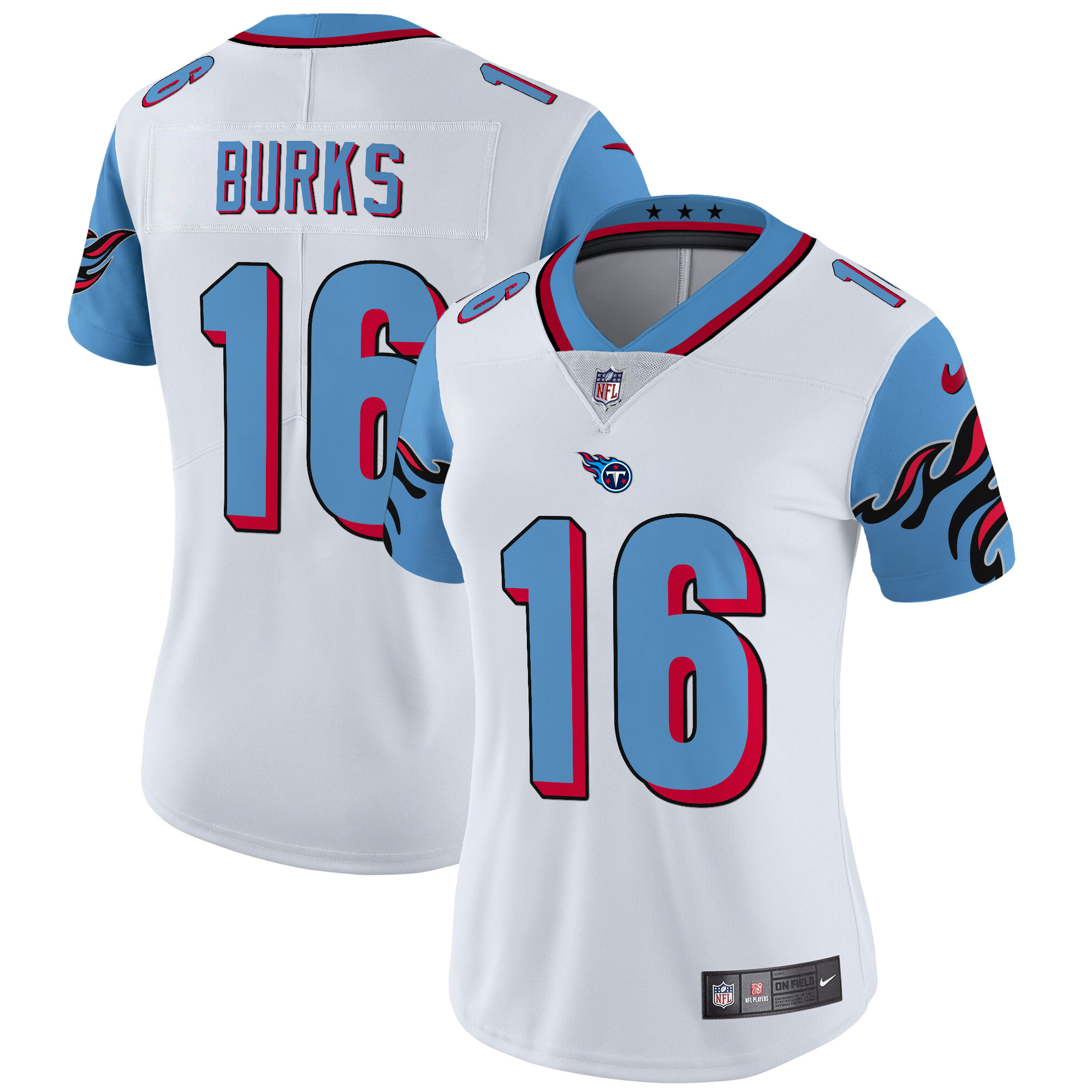 Treylon Burks Women's Tennessee Titans Special Vapor Limited Blue Sleeves Jersey - All Stitched