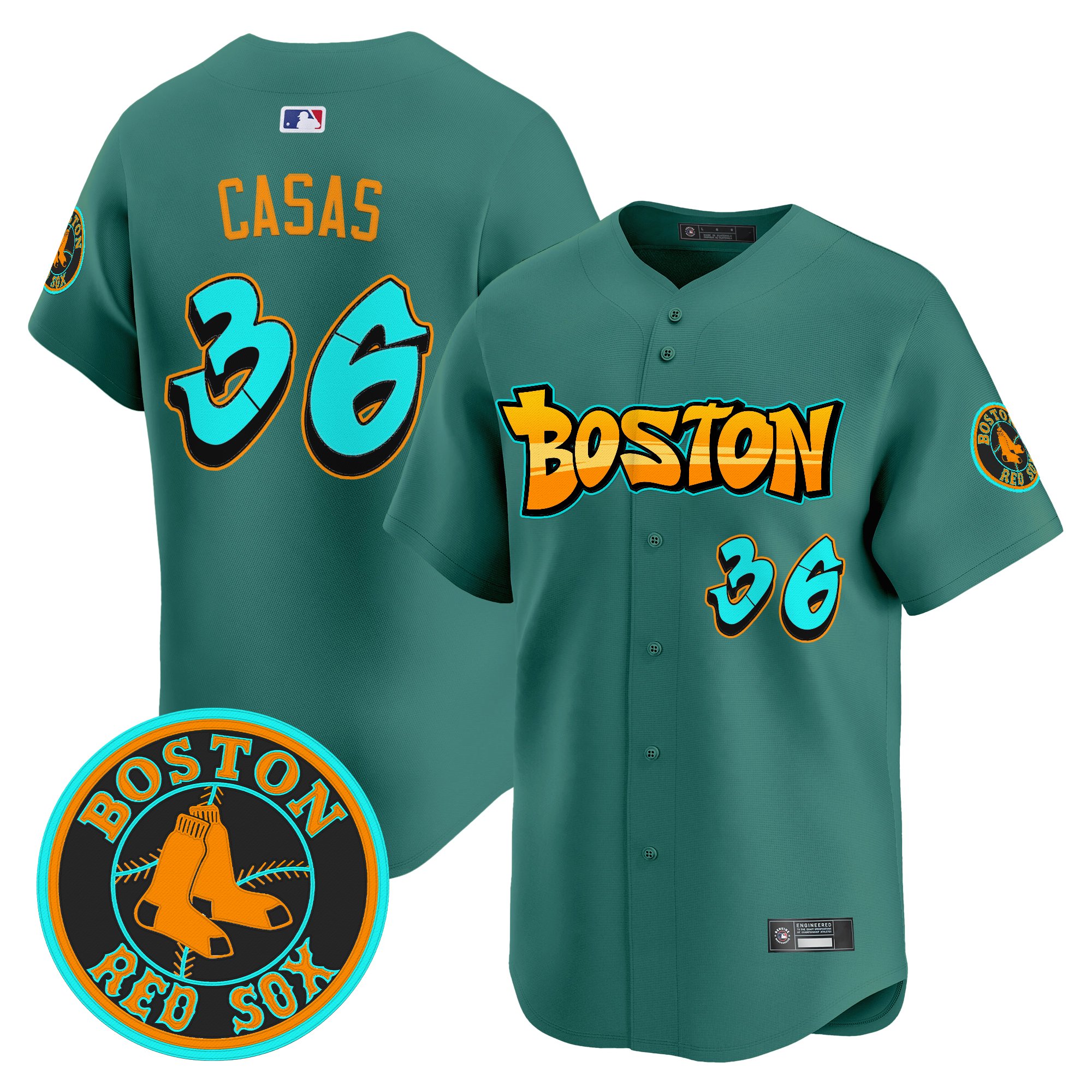 Triston Casas Men's Boston Red Sox 'Graffiti Streetstyle Edition' Vapor Premier Limited Green Monster Jersey - All Stitched