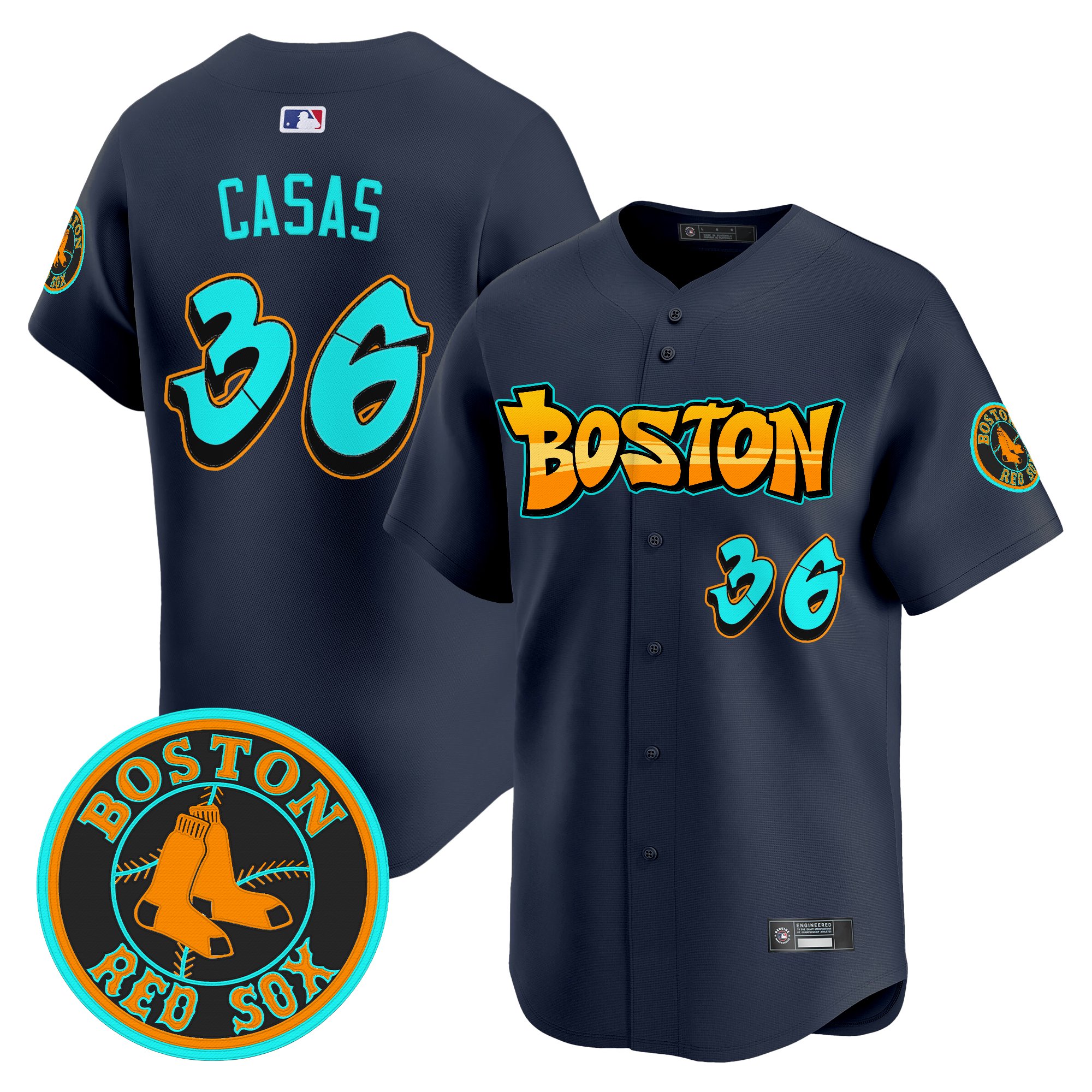 Triston Casas Men's Boston Red Sox 'Graffiti Streetstyle Edition' Vapor Premier Limited Navy Jersey - All Stitched