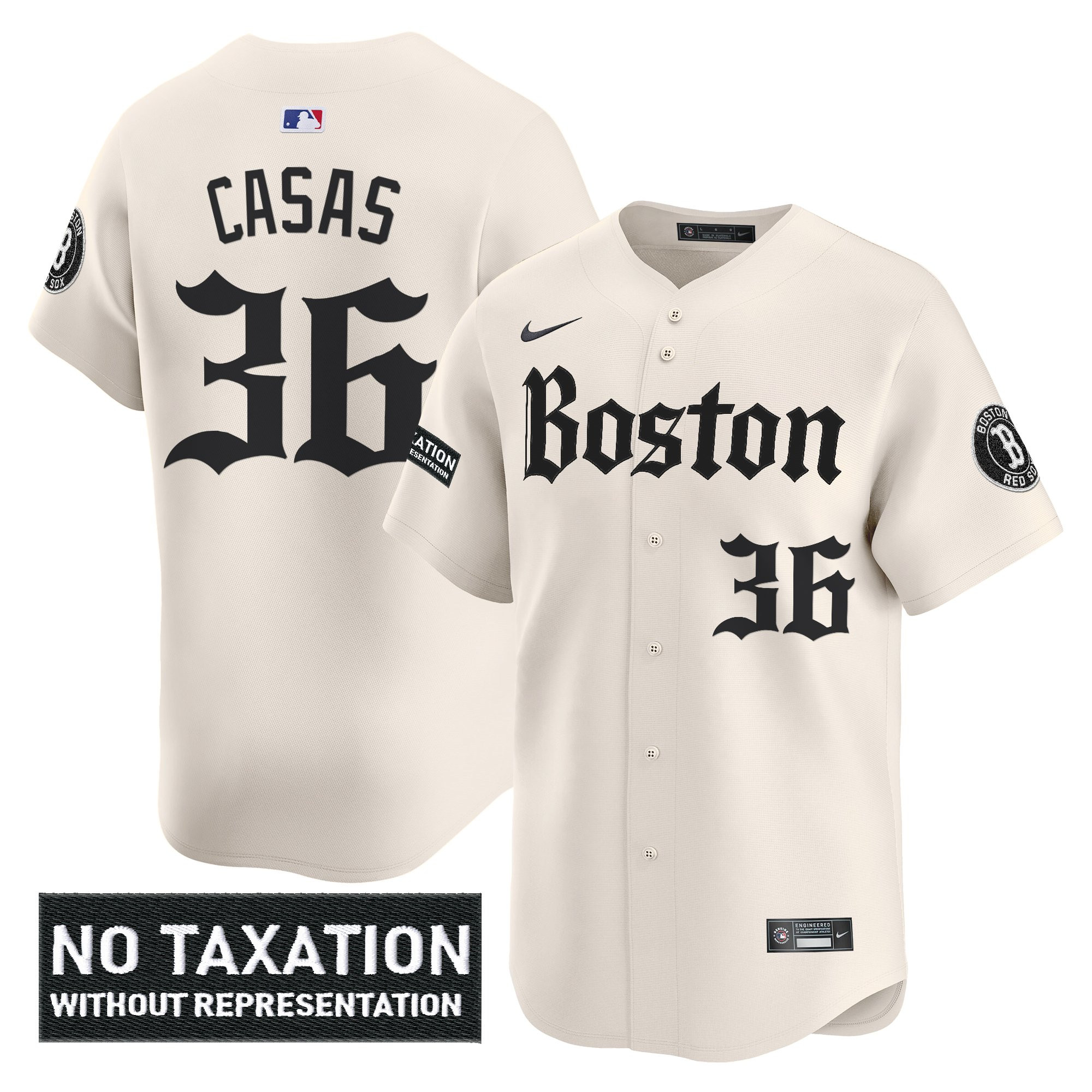 Triston Casas Men's Boston Red Sox 'Retro Newspaper Edition' Vapor Premier Limited Retro Newspaper Jersey - All Stitched