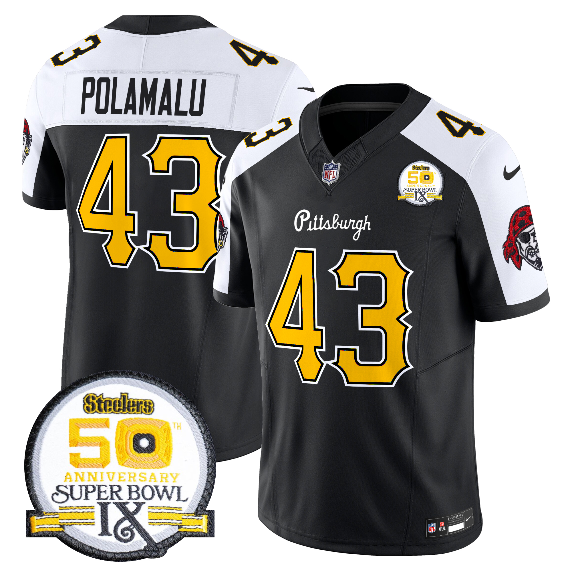 Troy Polamalu Men's Pittsburgh Steelers 2024 Vapor Limited Black Alternate Jersey - All Stitched