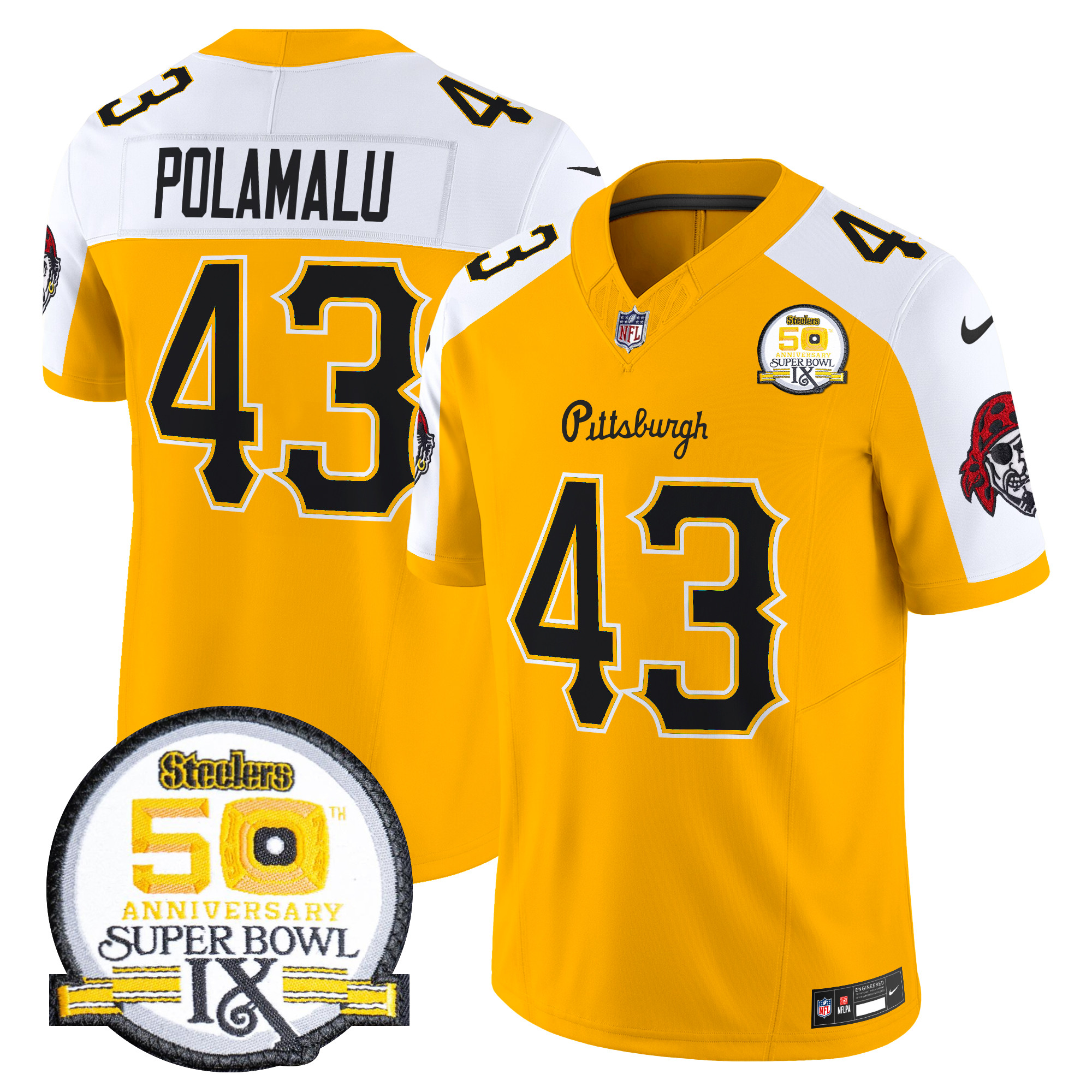 Troy Polamalu Men's Pittsburgh Steelers 2024 Vapor Limited Gold Alternate Jersey - All Stitched