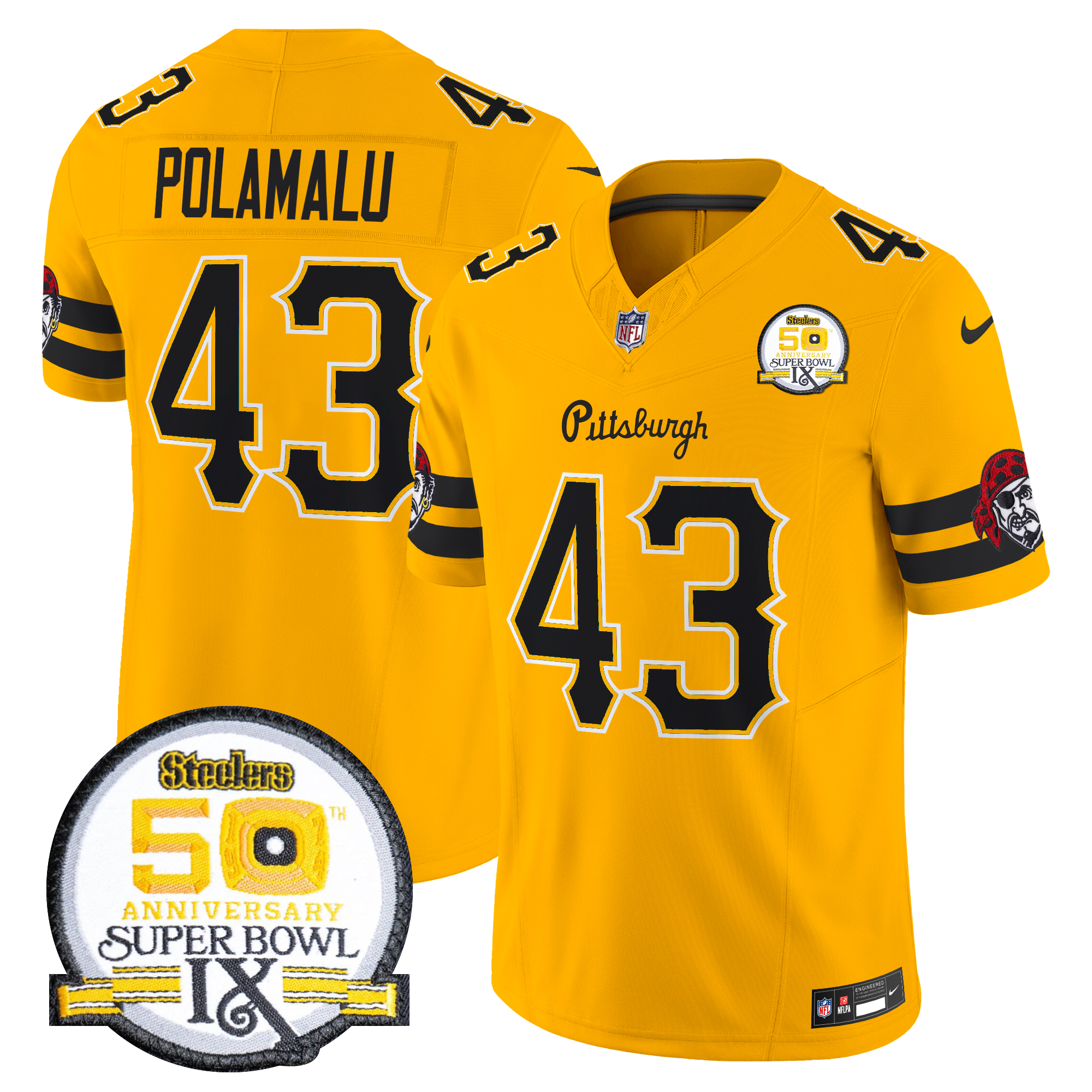 Troy Polamalu Men's Pittsburgh Steelers 2024 Vapor Limited Gold Jersey - All Stitched