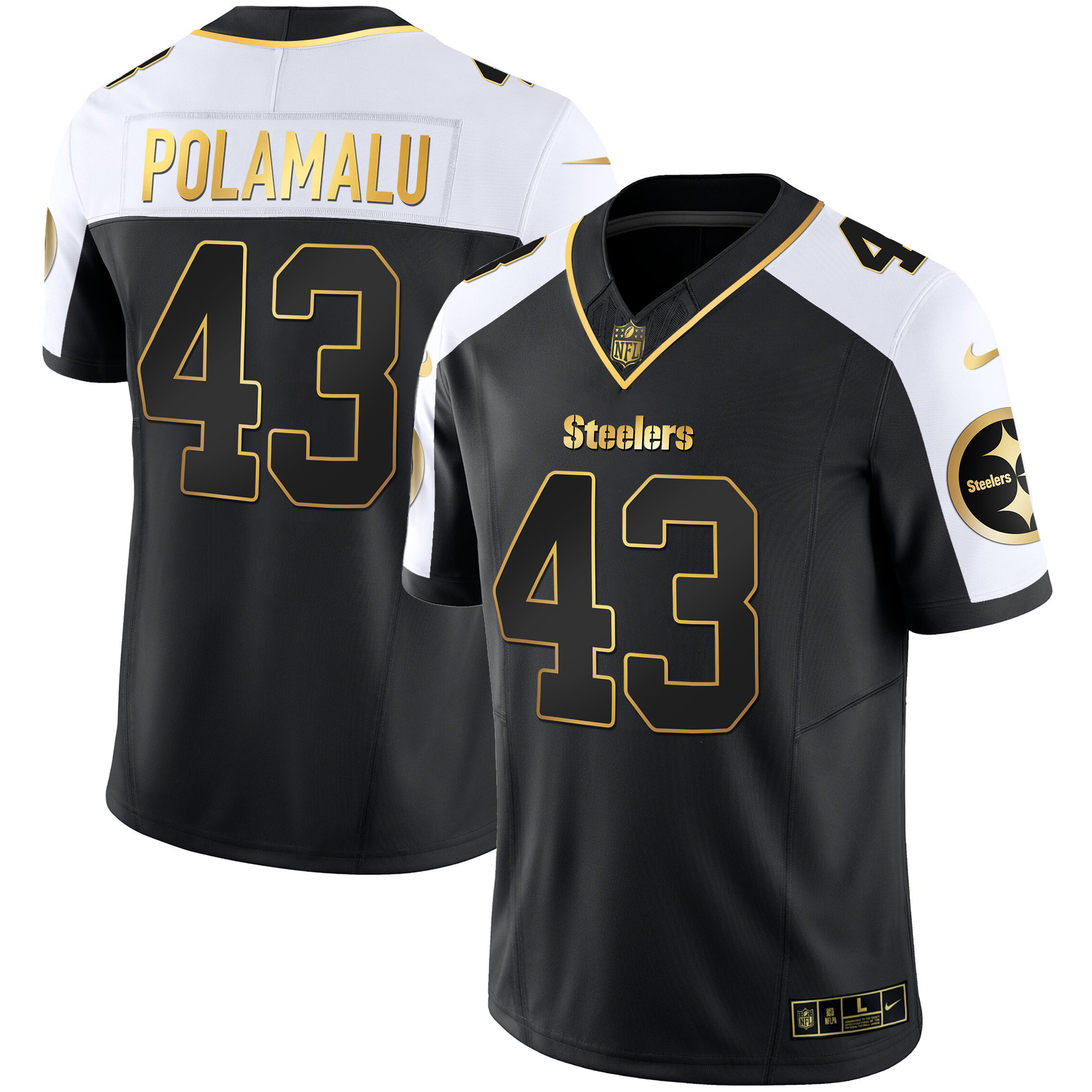 Troy Polamalu Men's Pittsburgh Steelers Gold Vapor Alternate Jersey - All Stitched